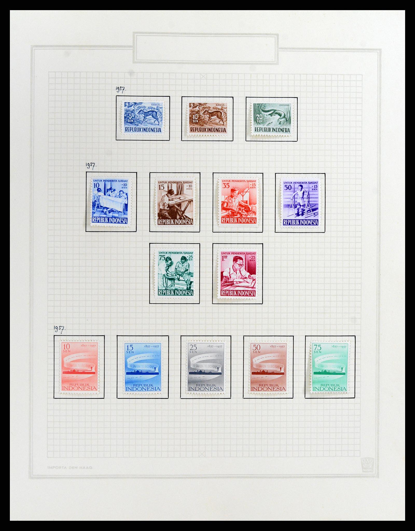 37807 036 - Postzegelverzameling 37807 Indonesië 1948-1977.