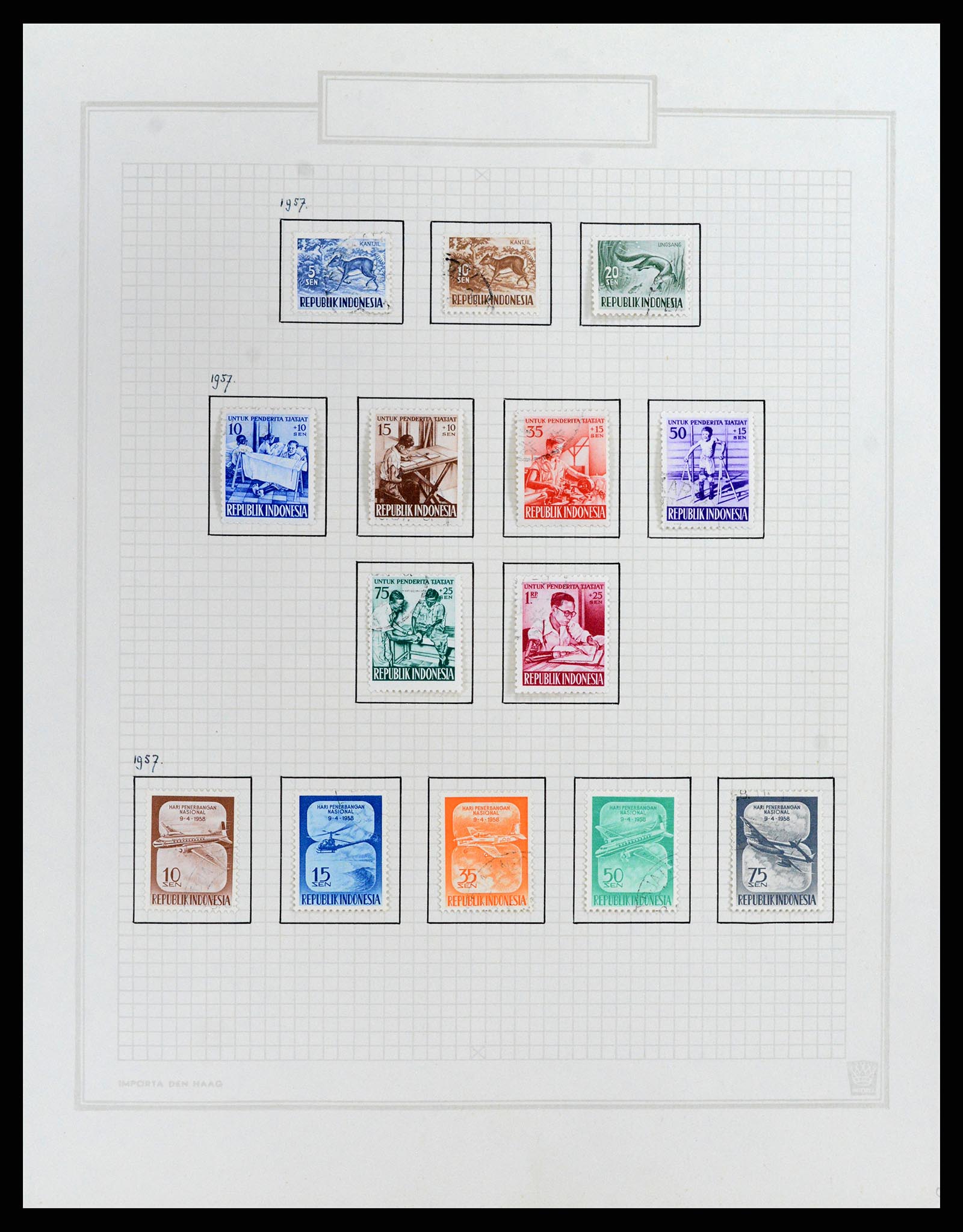 37807 037 - Postzegelverzameling 37807 Indonesië 1948-1977.