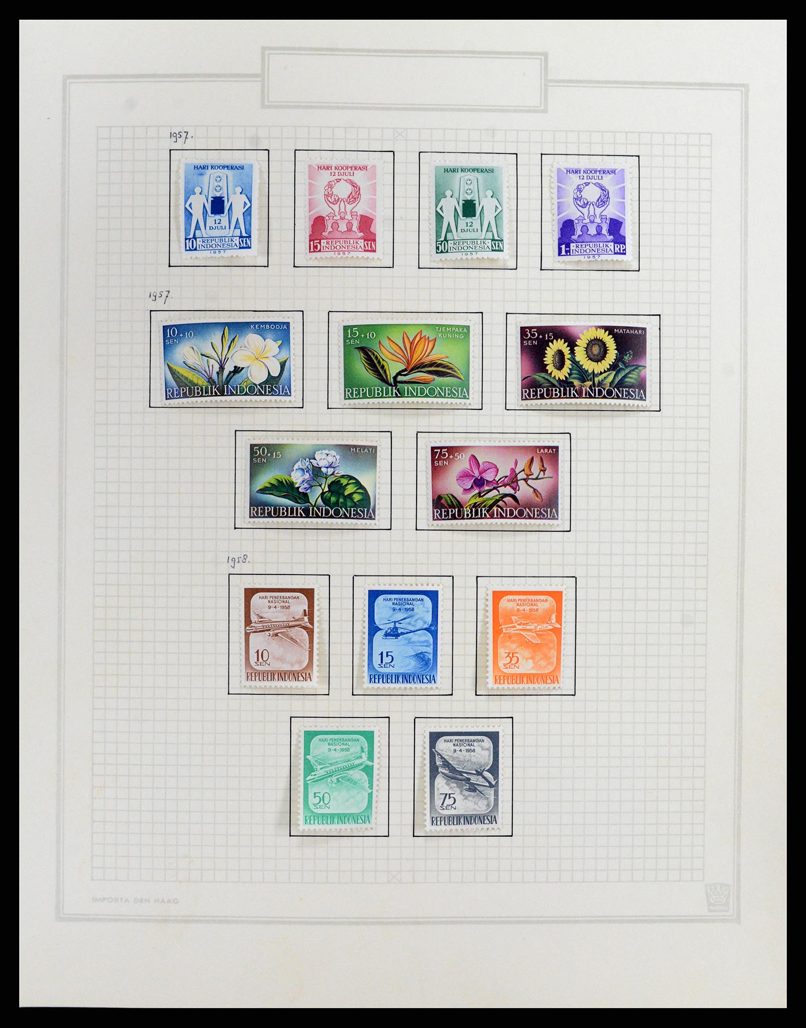 37807 038 - Postzegelverzameling 37807 Indonesië 1948-1977.