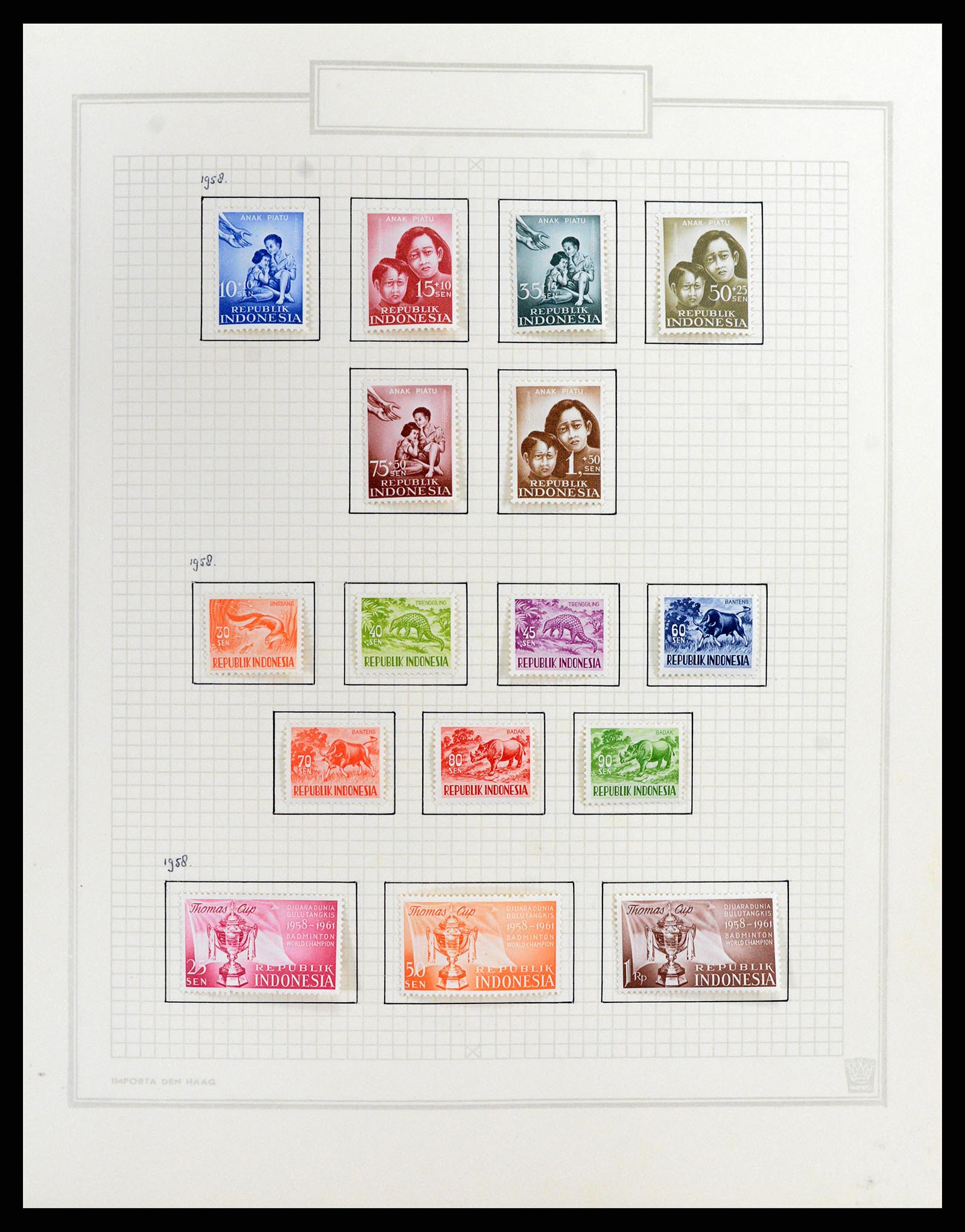37807 040 - Postzegelverzameling 37807 Indonesië 1948-1977.