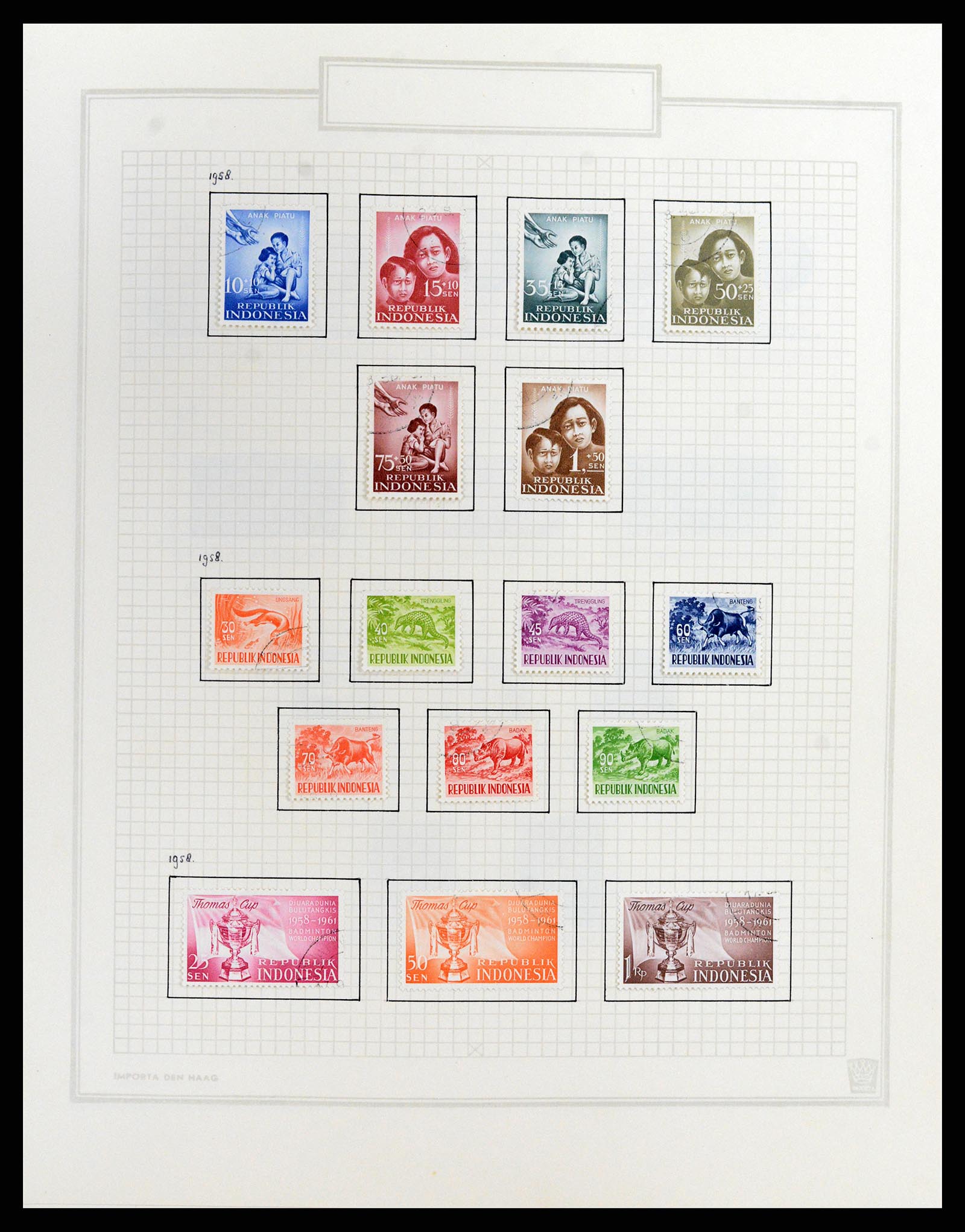 37807 041 - Postzegelverzameling 37807 Indonesië 1948-1977.