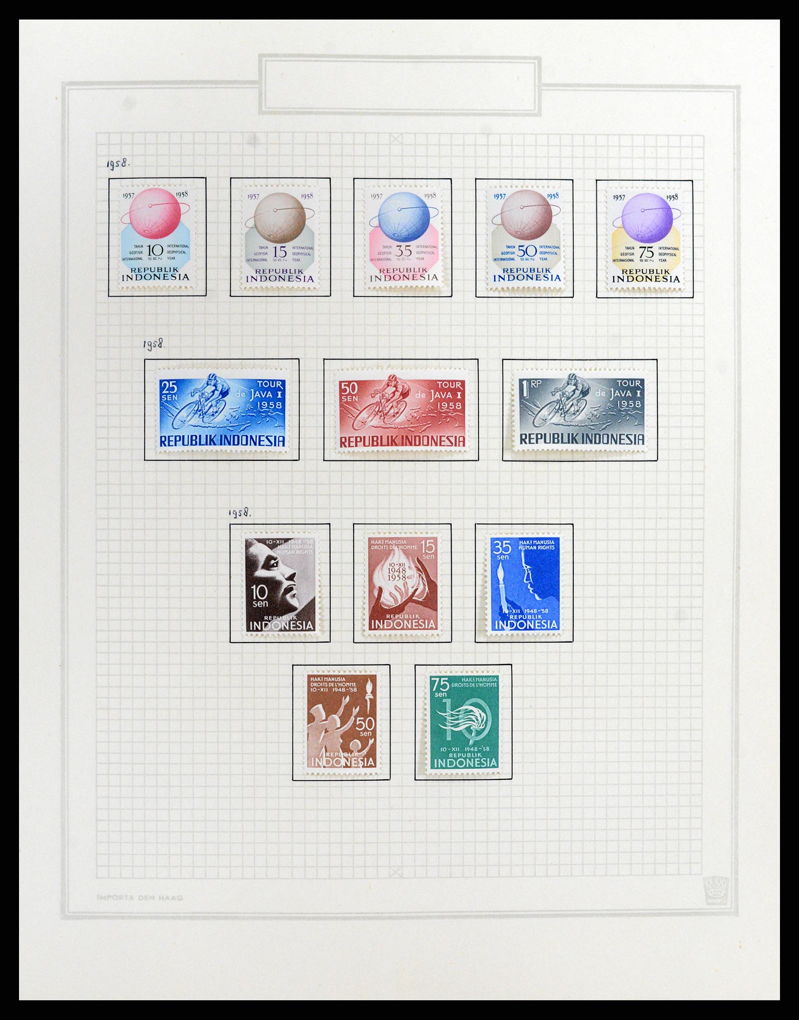 37807 042 - Postzegelverzameling 37807 Indonesië 1948-1977.