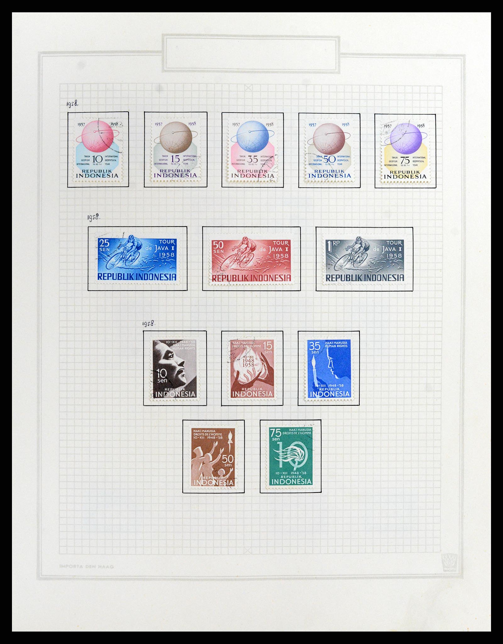 37807 043 - Postzegelverzameling 37807 Indonesië 1948-1977.