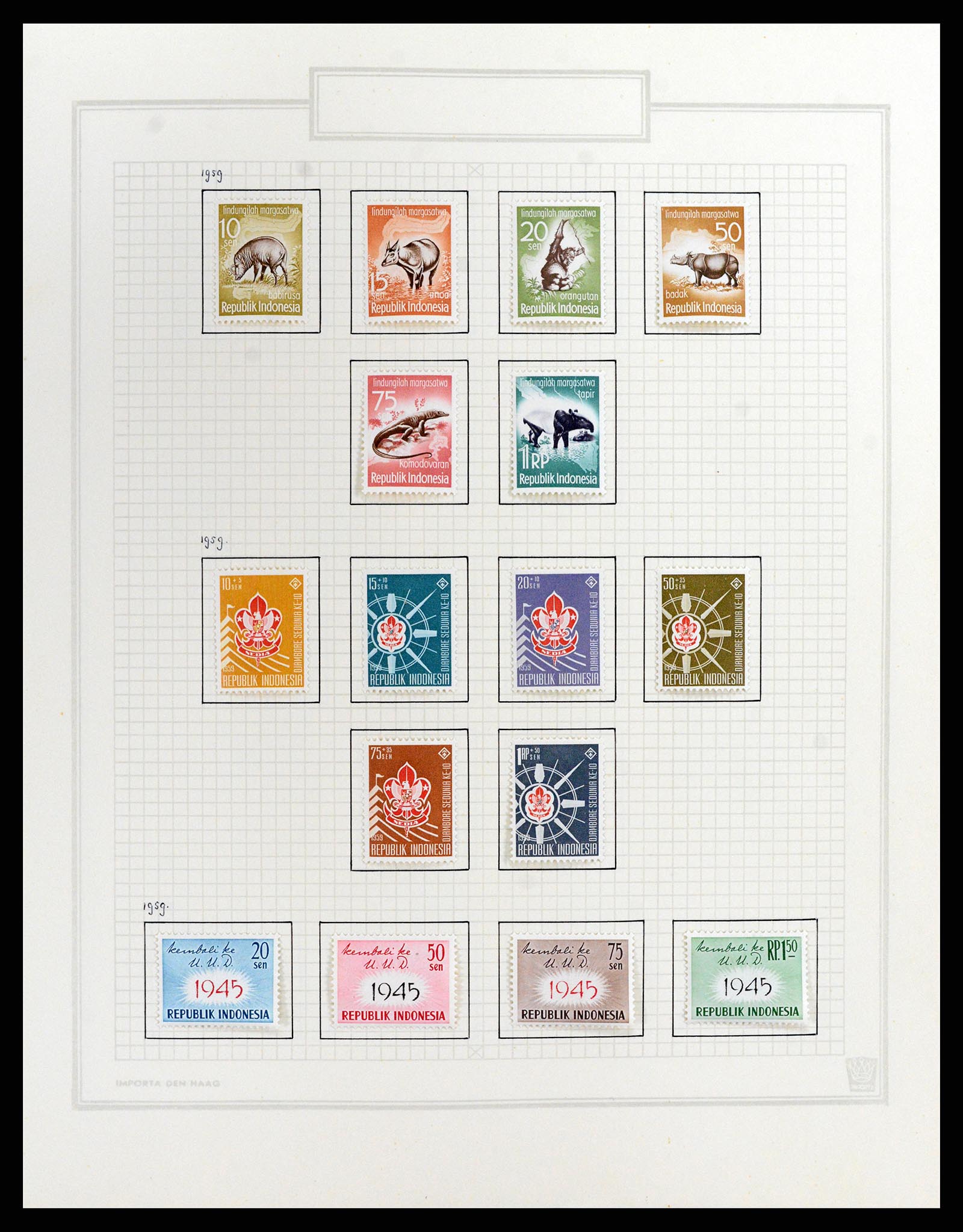 37807 044 - Postzegelverzameling 37807 Indonesië 1948-1977.