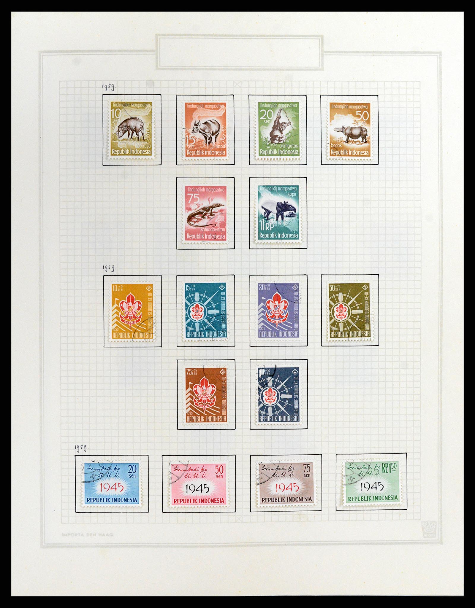 37807 045 - Postzegelverzameling 37807 Indonesië 1948-1977.