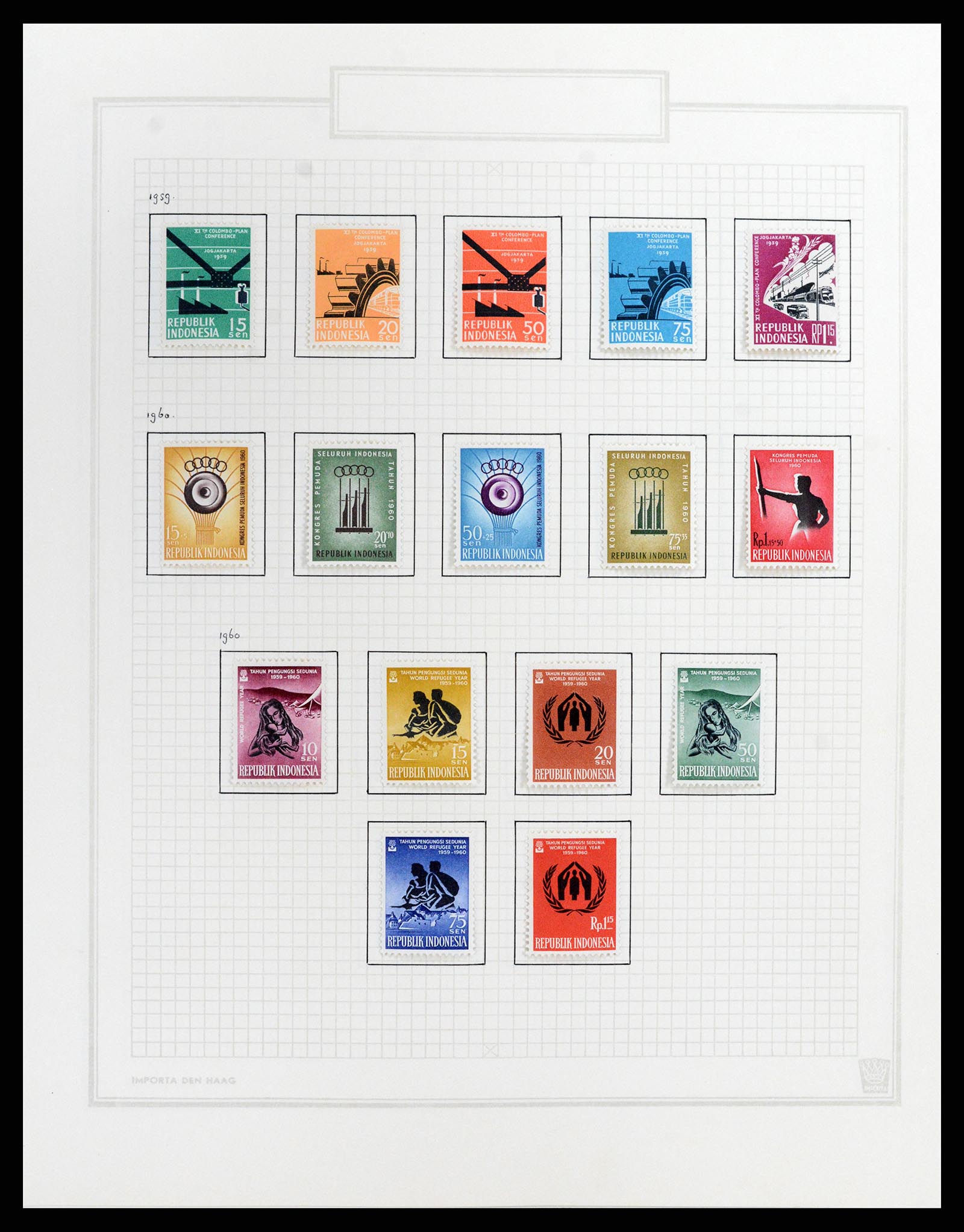 37807 046 - Postzegelverzameling 37807 Indonesië 1948-1977.