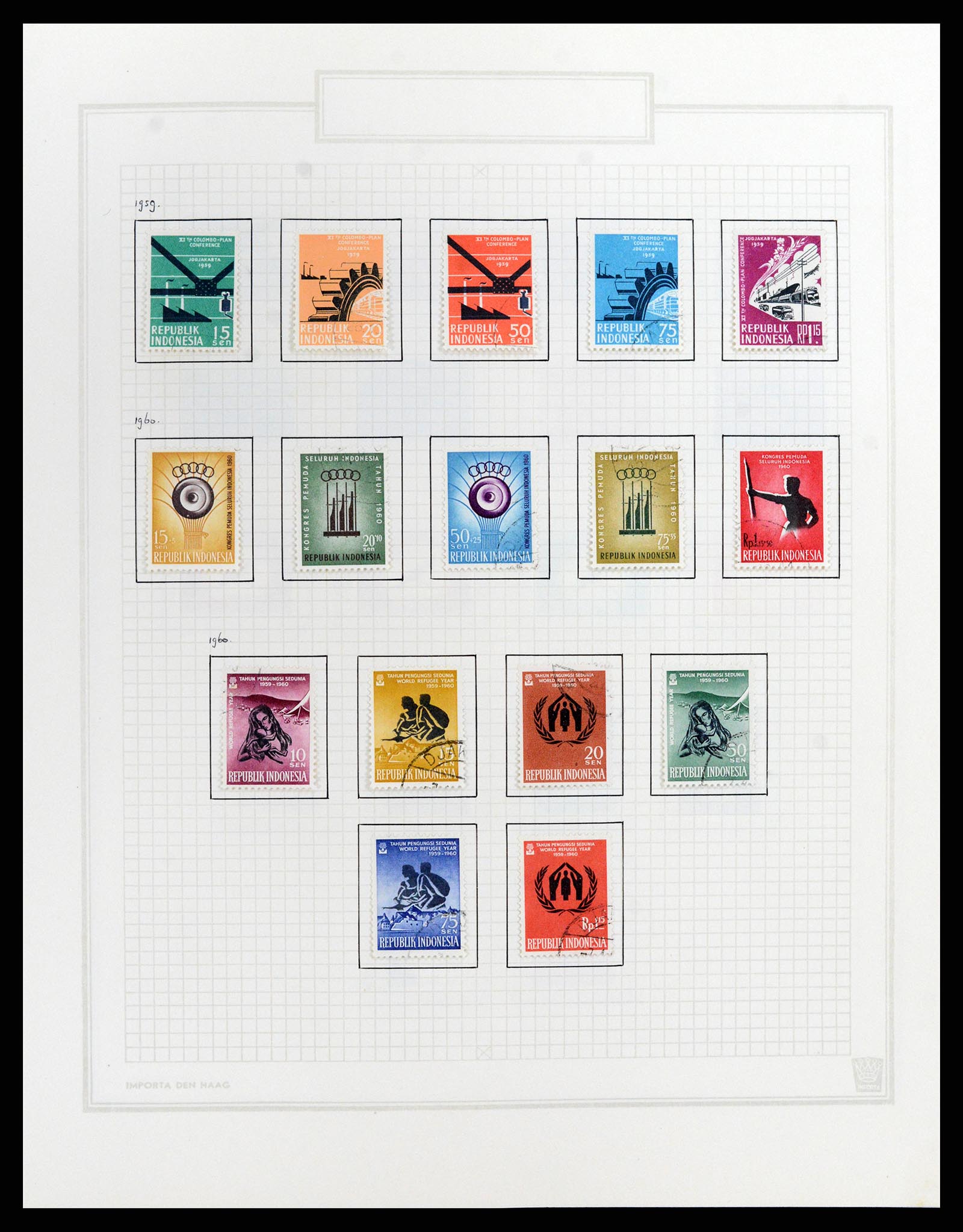 37807 047 - Postzegelverzameling 37807 Indonesië 1948-1977.