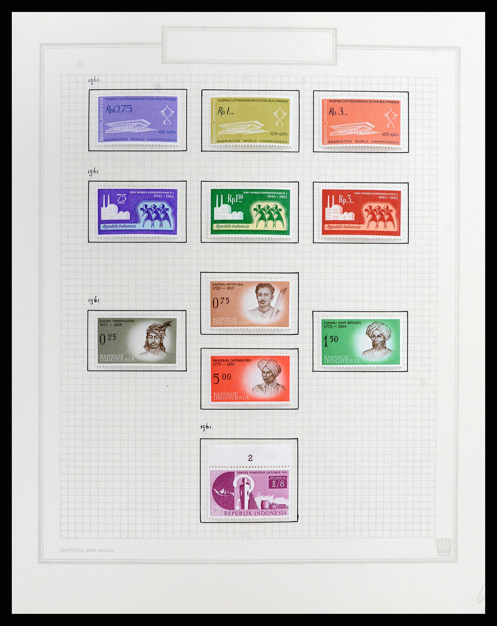 37807 061 - Postzegelverzameling 37807 Indonesië 1948-1977.