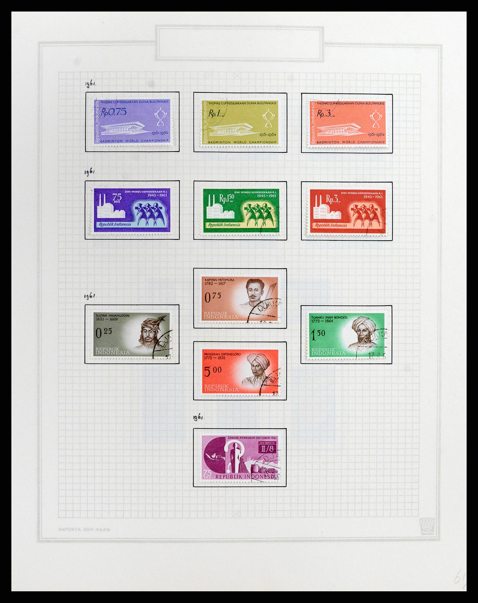 37807 062 - Postzegelverzameling 37807 Indonesië 1948-1977.