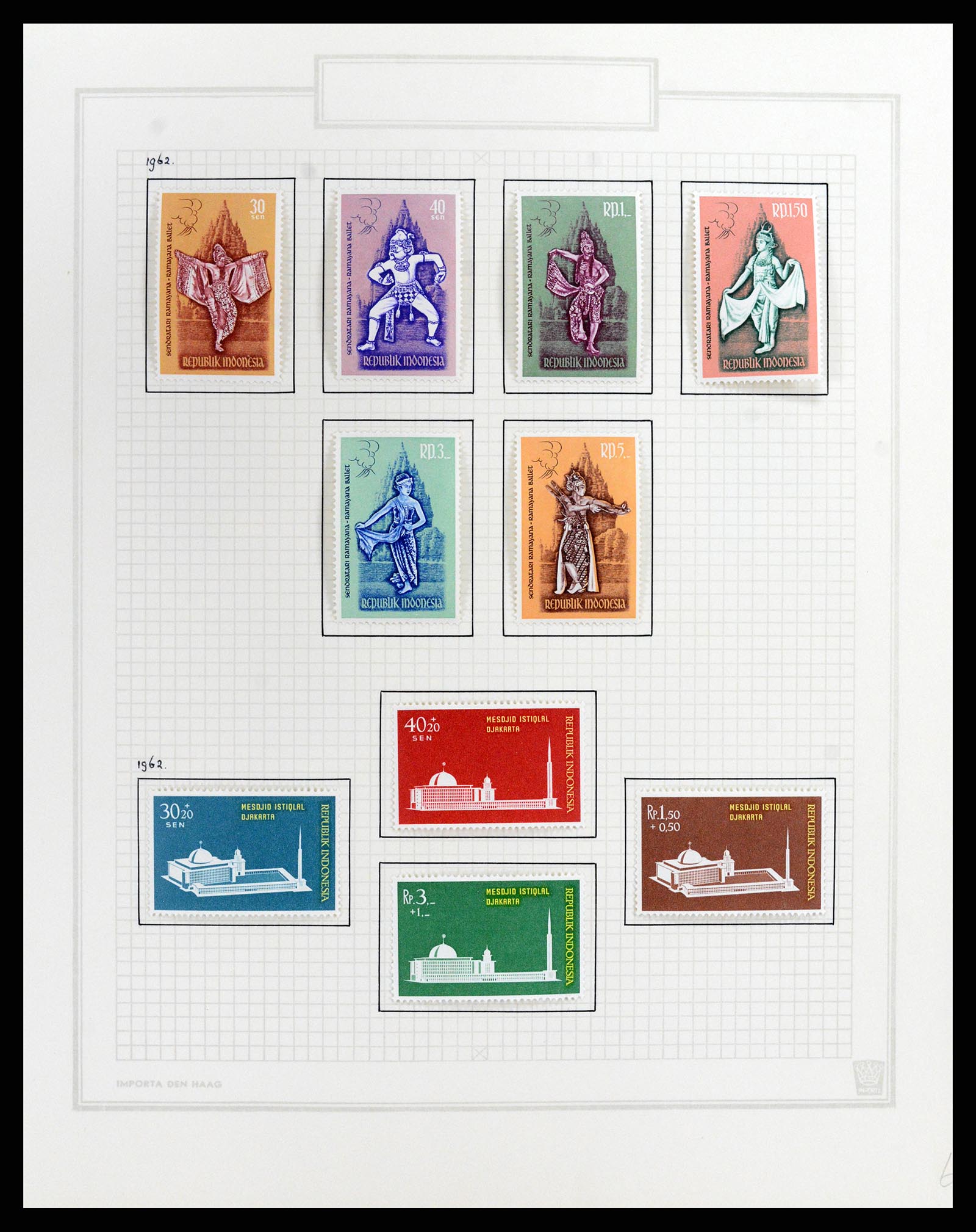37807 065 - Postzegelverzameling 37807 Indonesië 1948-1977.