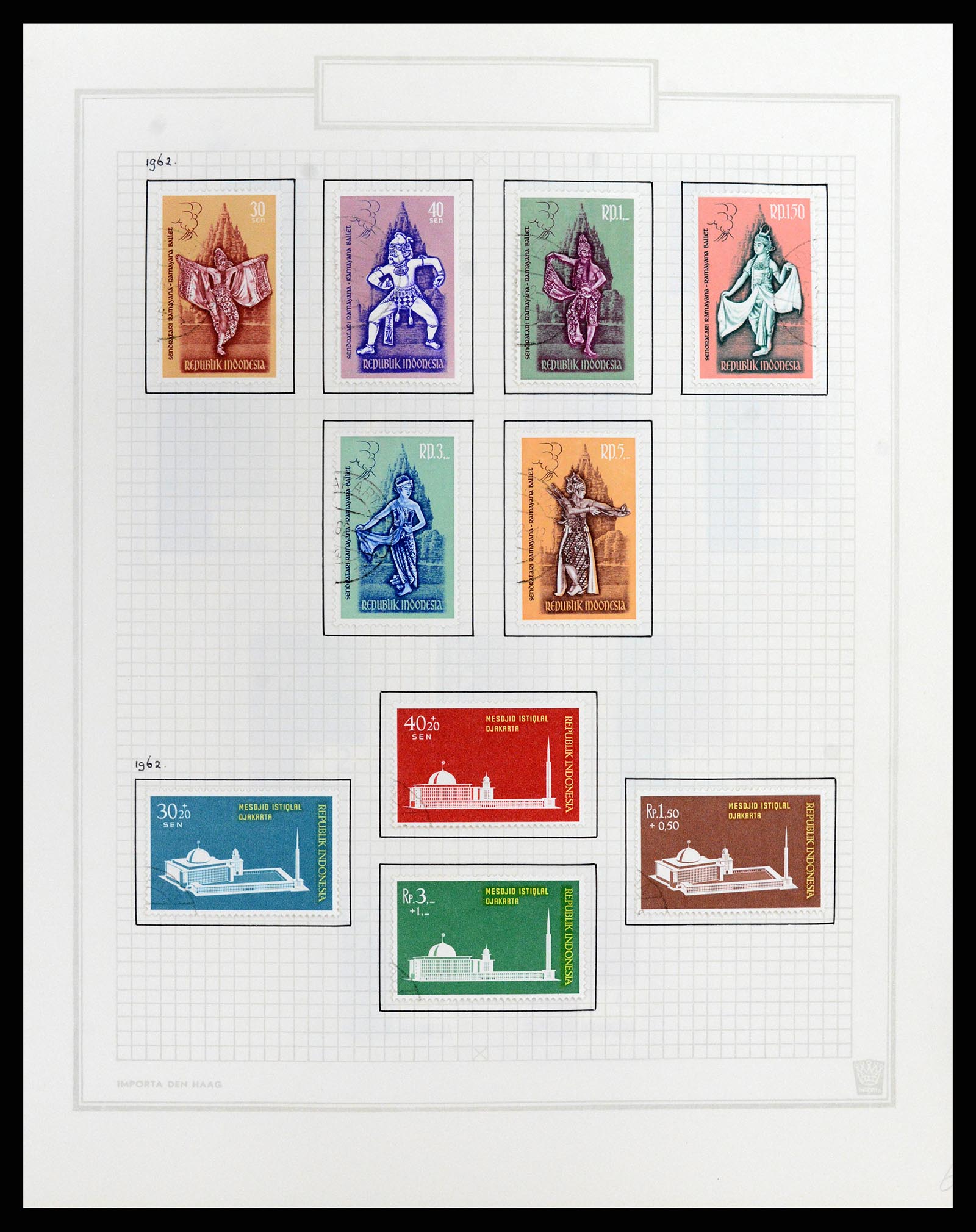 37807 066 - Postzegelverzameling 37807 Indonesië 1948-1977.