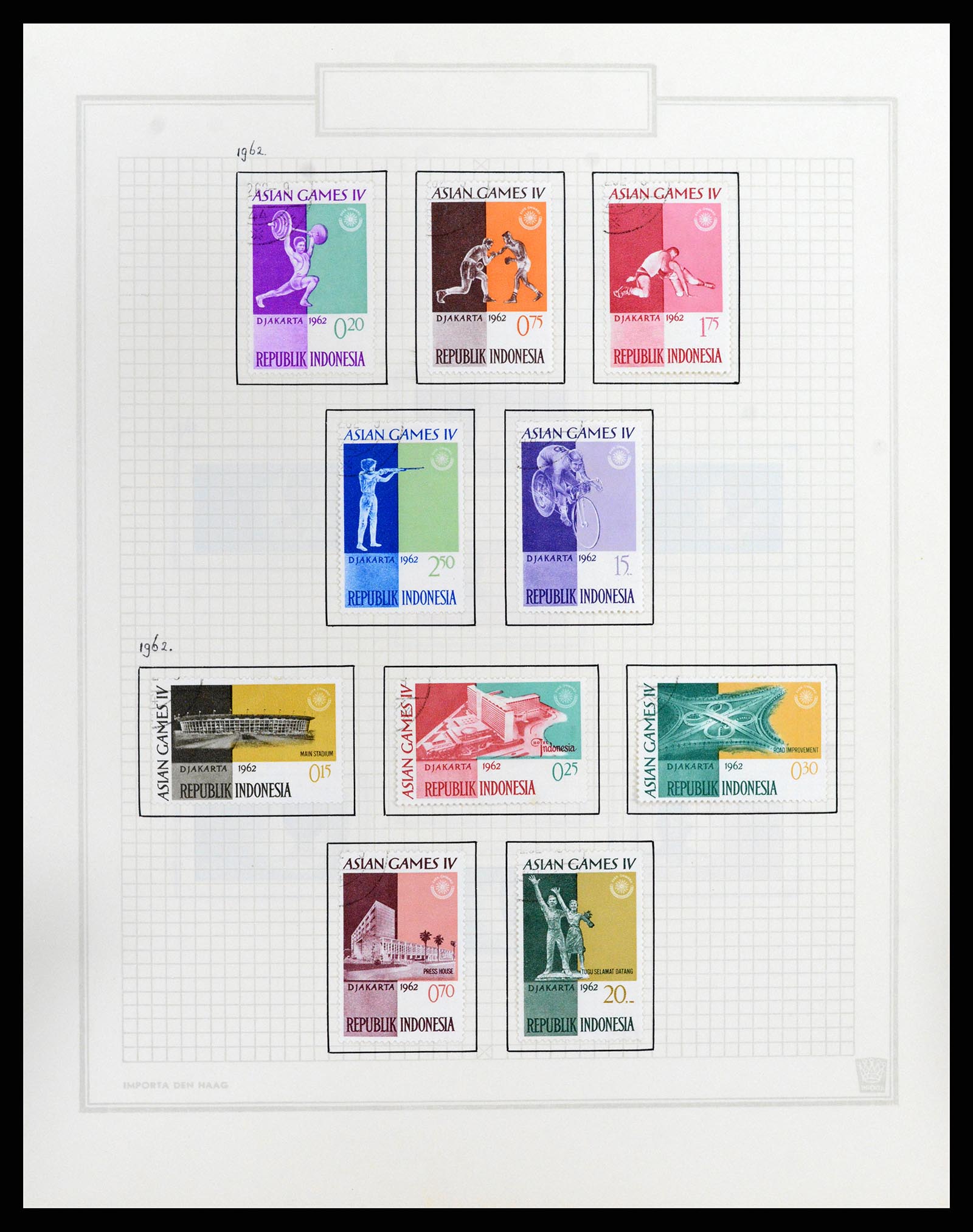 37807 072 - Postzegelverzameling 37807 Indonesië 1948-1977.