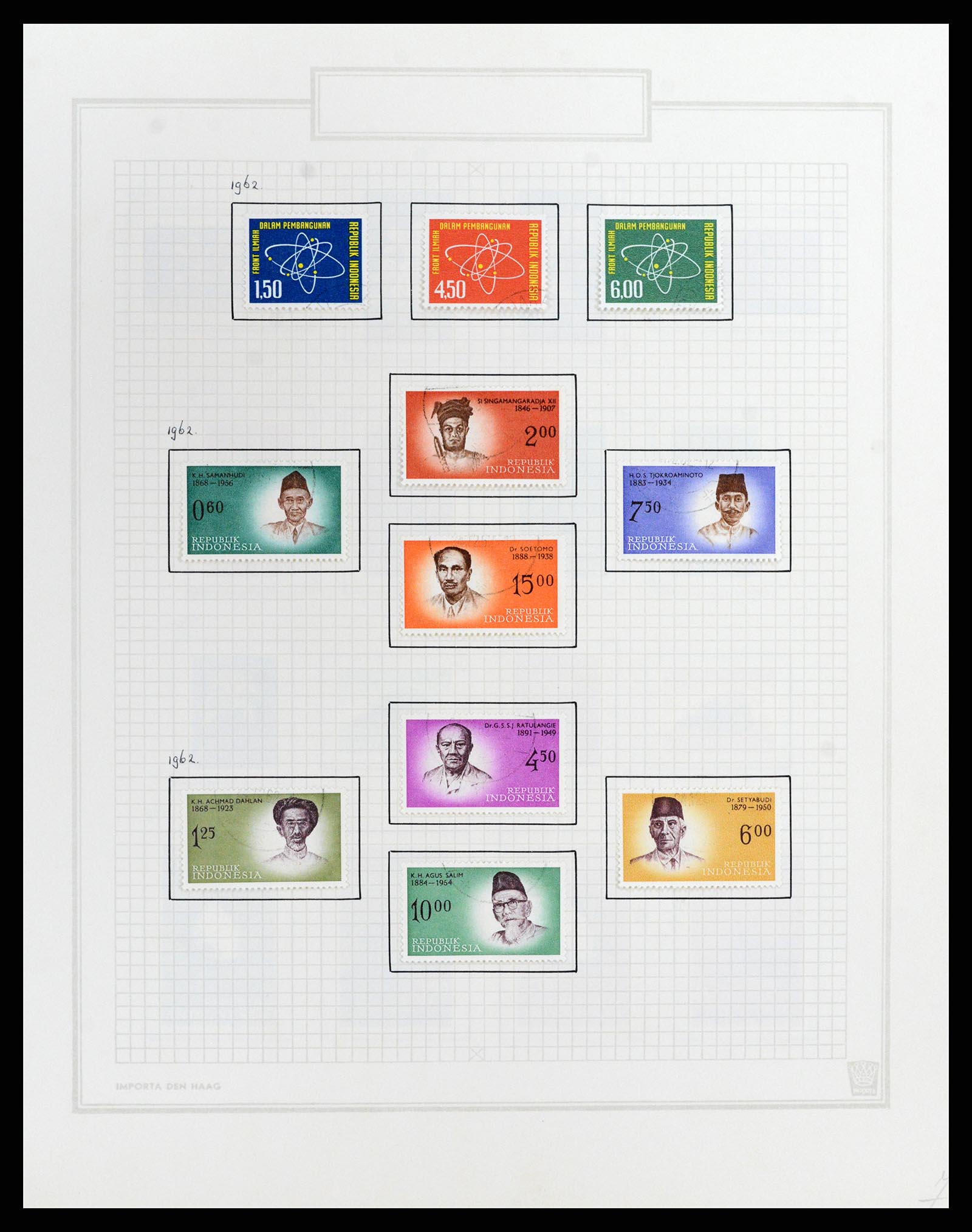 37807 074 - Postzegelverzameling 37807 Indonesië 1948-1977.