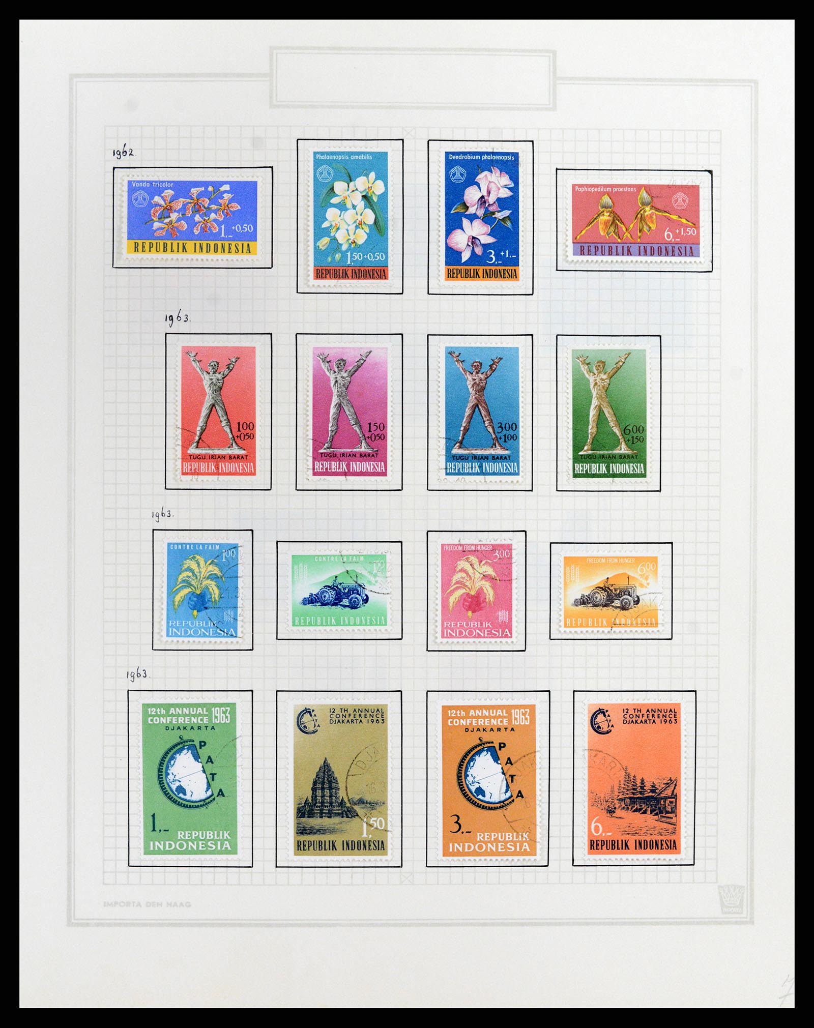 37807 076 - Postzegelverzameling 37807 Indonesië 1948-1977.