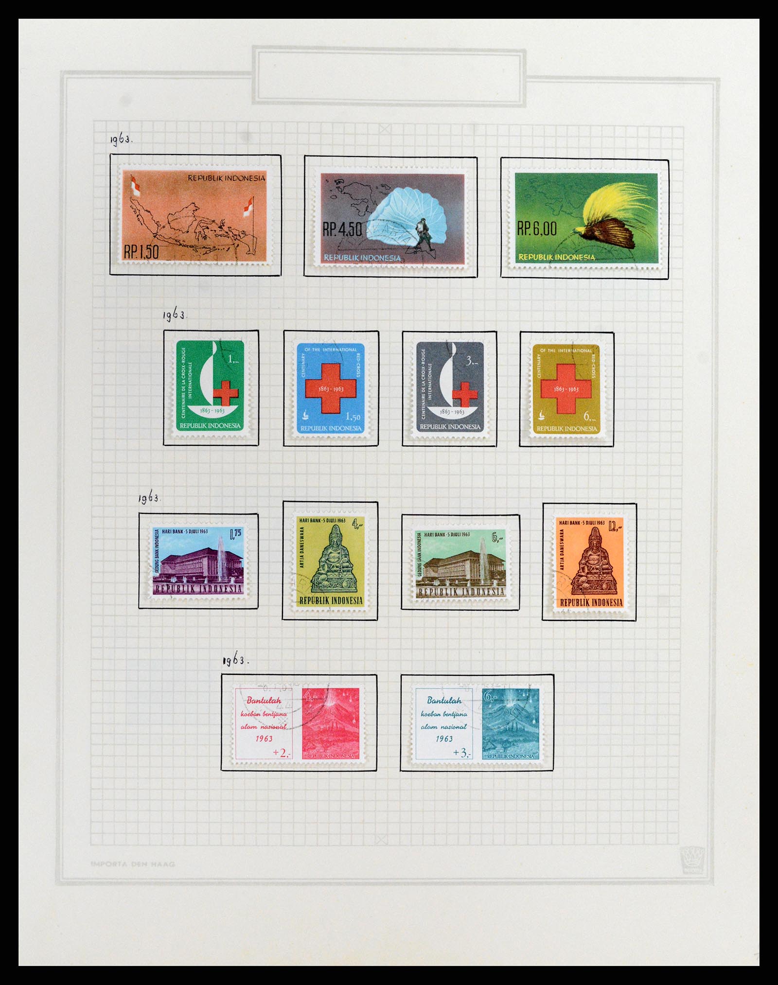 37807 080 - Postzegelverzameling 37807 Indonesië 1948-1977.