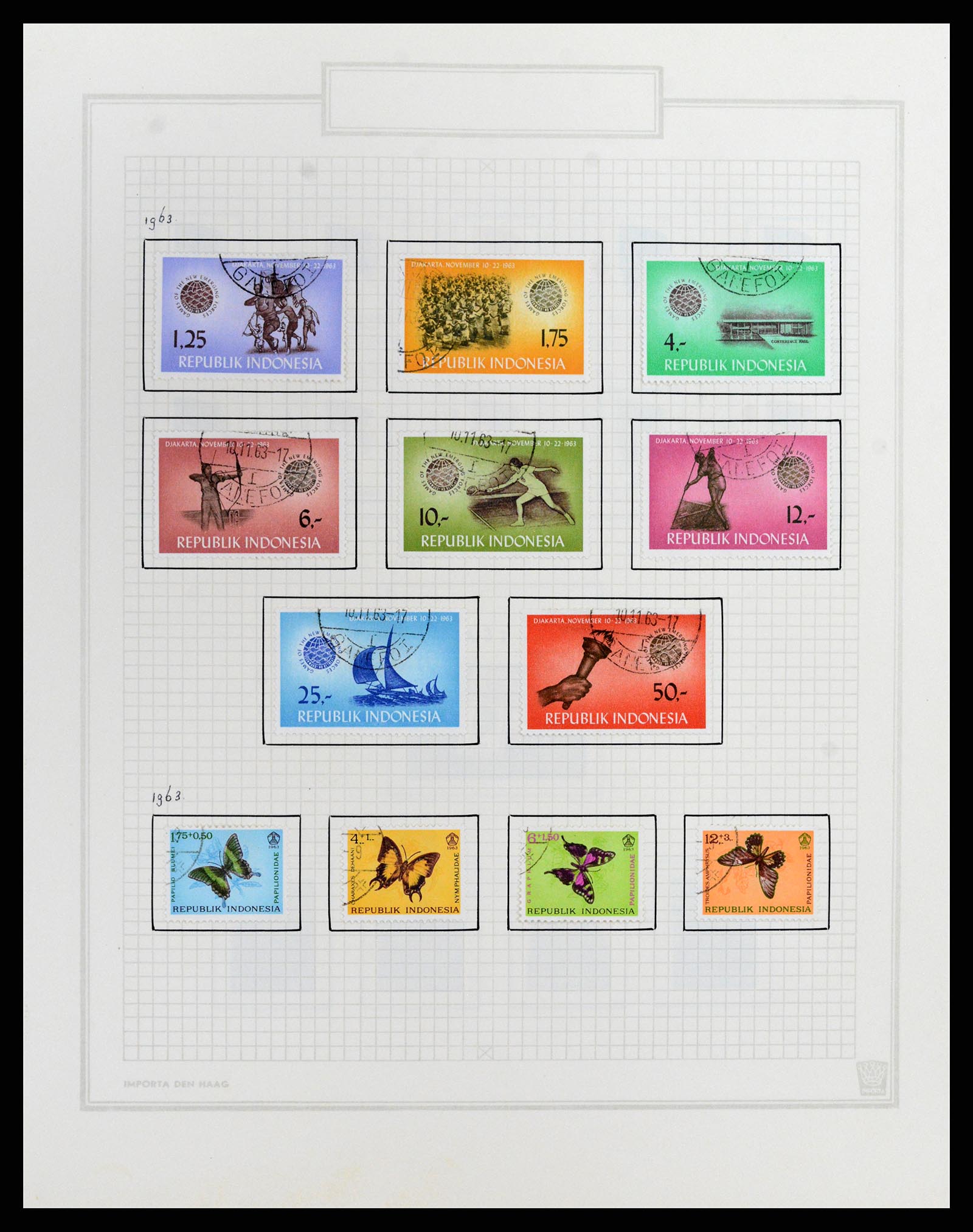 37807 082 - Stamp Collection 37807 Indonesia 1948-1977.