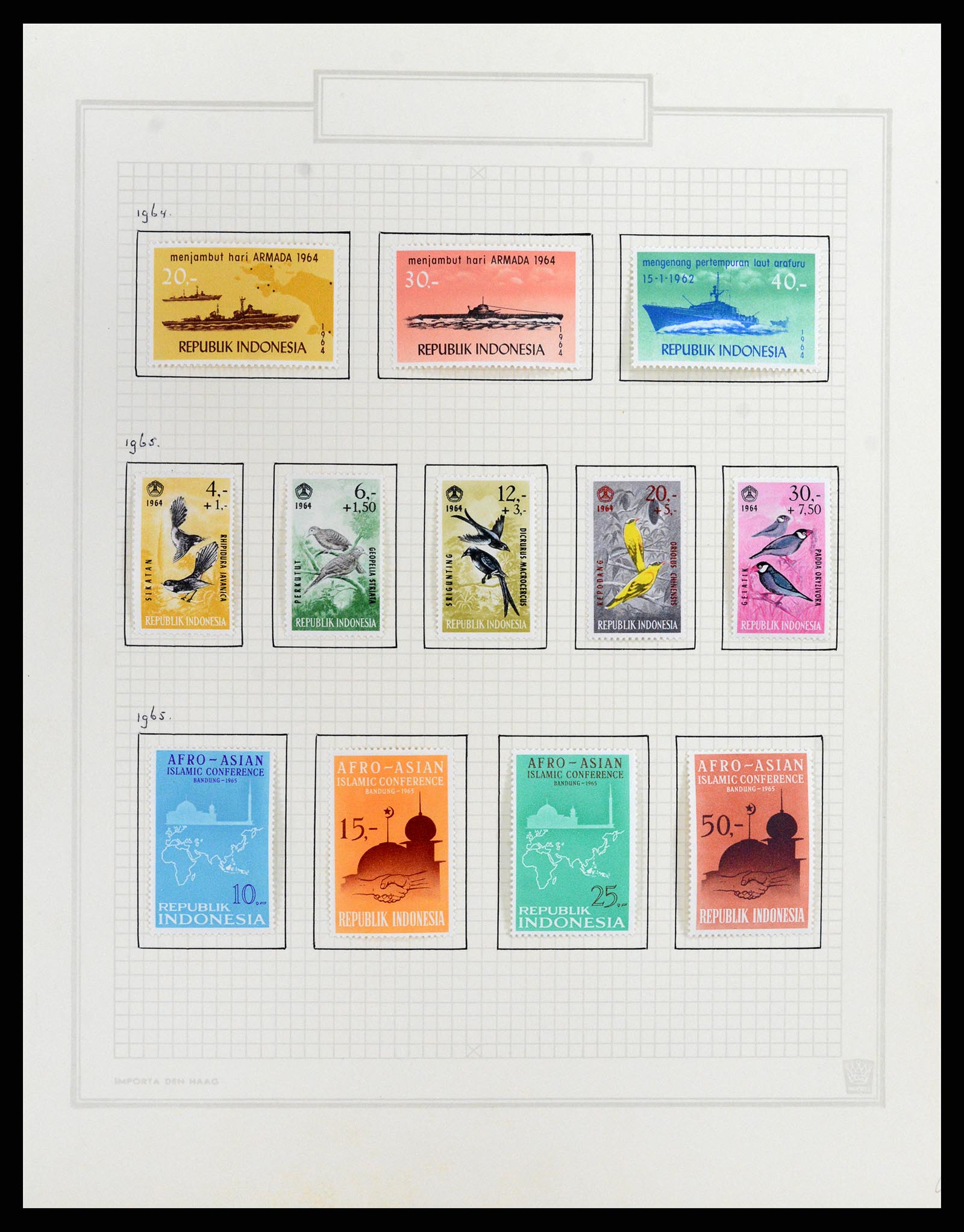 37807 087 - Stamp Collection 37807 Indonesia 1948-1977.