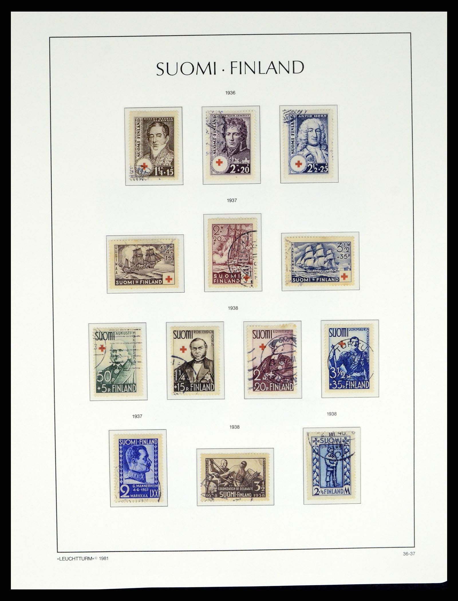 37808 021 - Postzegelverzameling 37808 Finland 1860-2014.