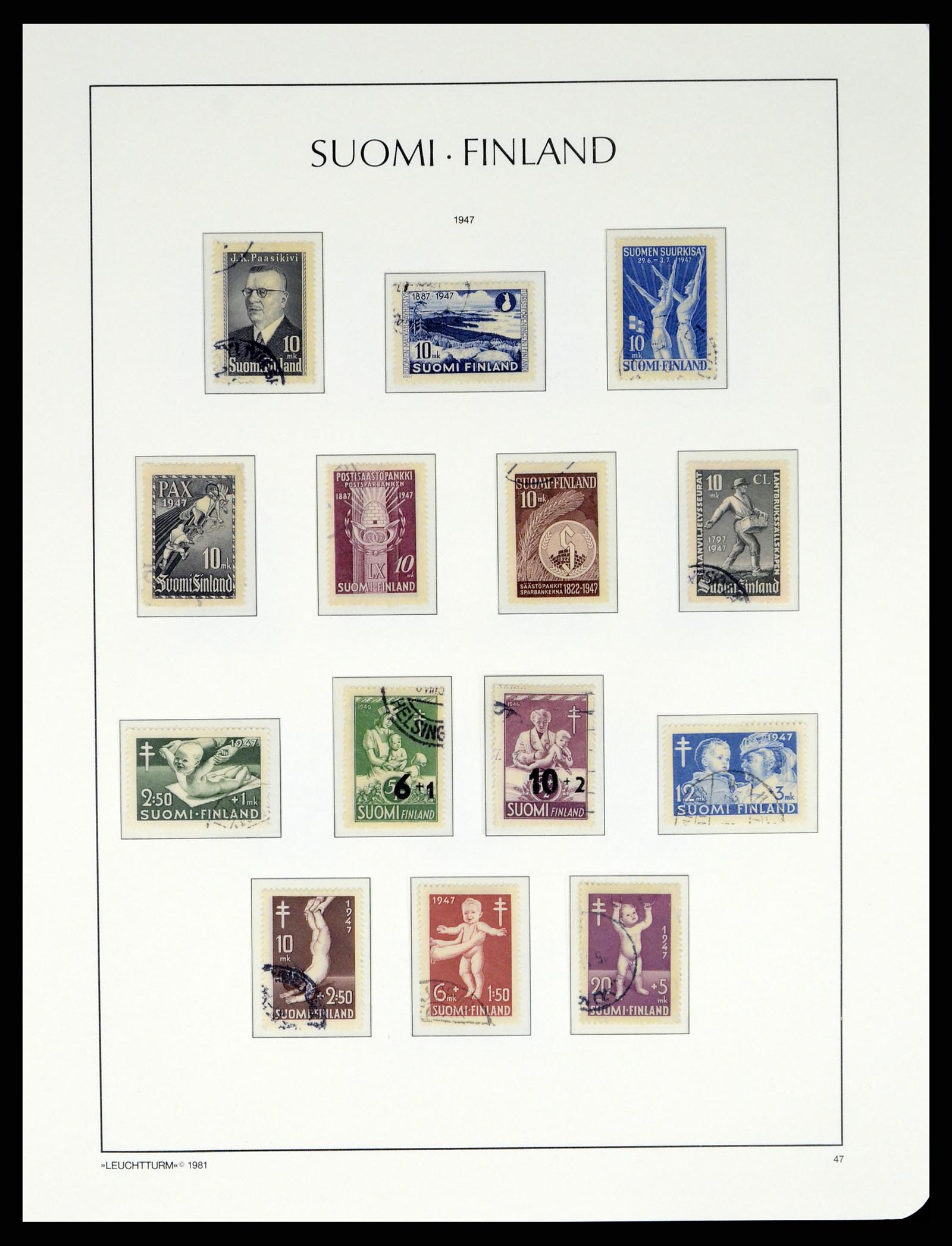 37808 028 - Postzegelverzameling 37808 Finland 1860-2014.