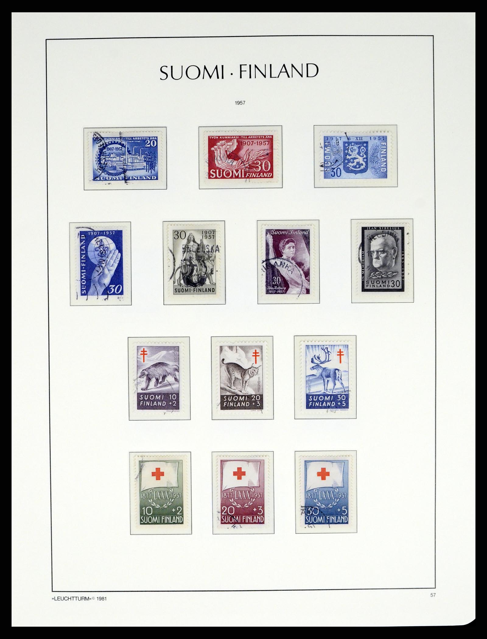 37808 037 - Postzegelverzameling 37808 Finland 1860-2014.