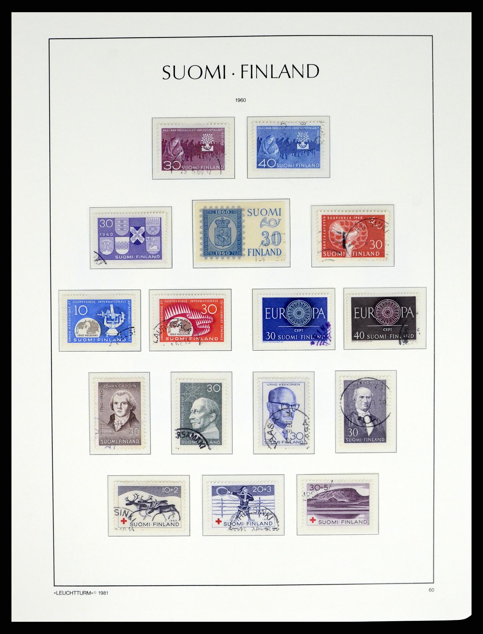 37808 040 - Postzegelverzameling 37808 Finland 1860-2014.