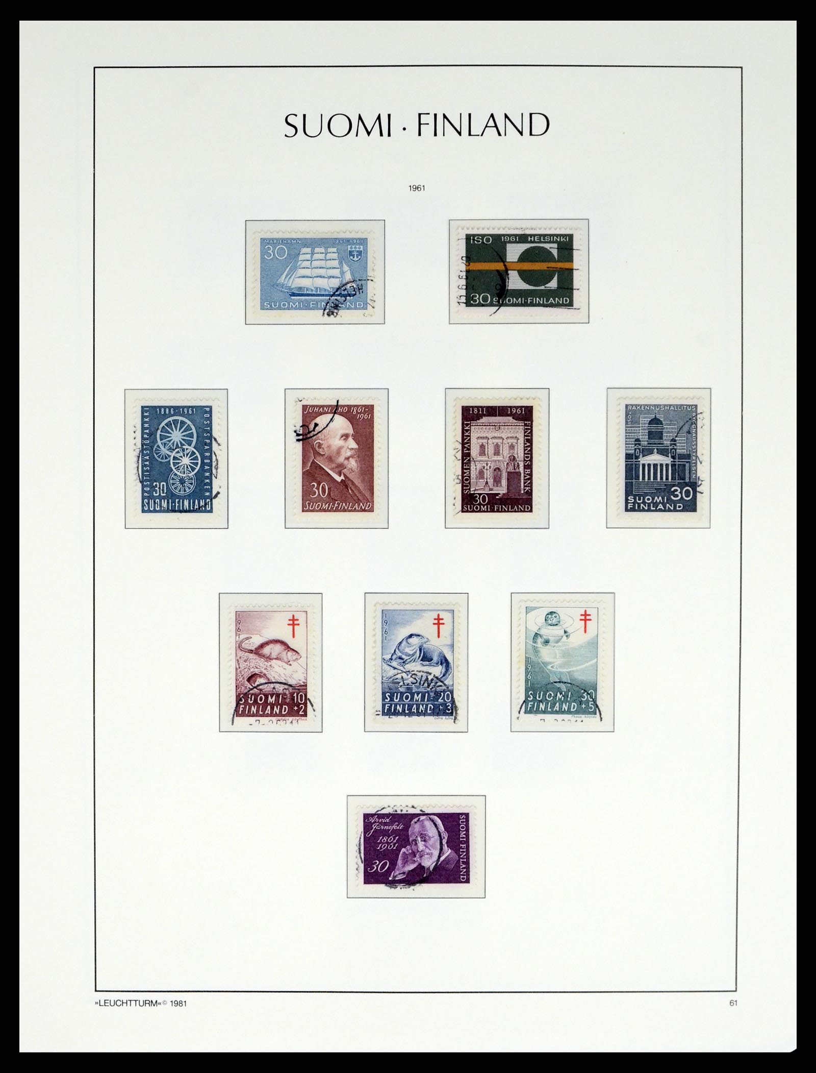 37808 041 - Postzegelverzameling 37808 Finland 1860-2014.