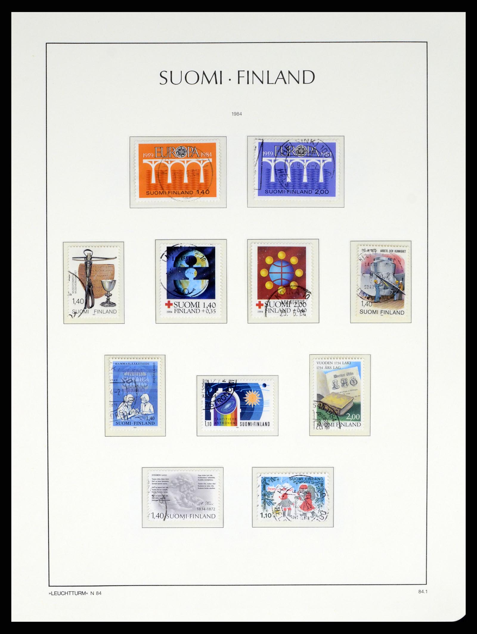 37808 076 - Postzegelverzameling 37808 Finland 1860-2014.