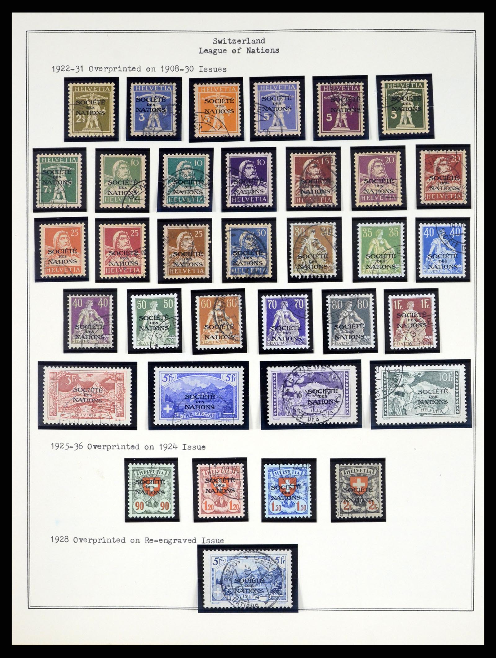 37814 001 - Postzegelverzameling 37814 Zwitserland dienst 1922-1989.
