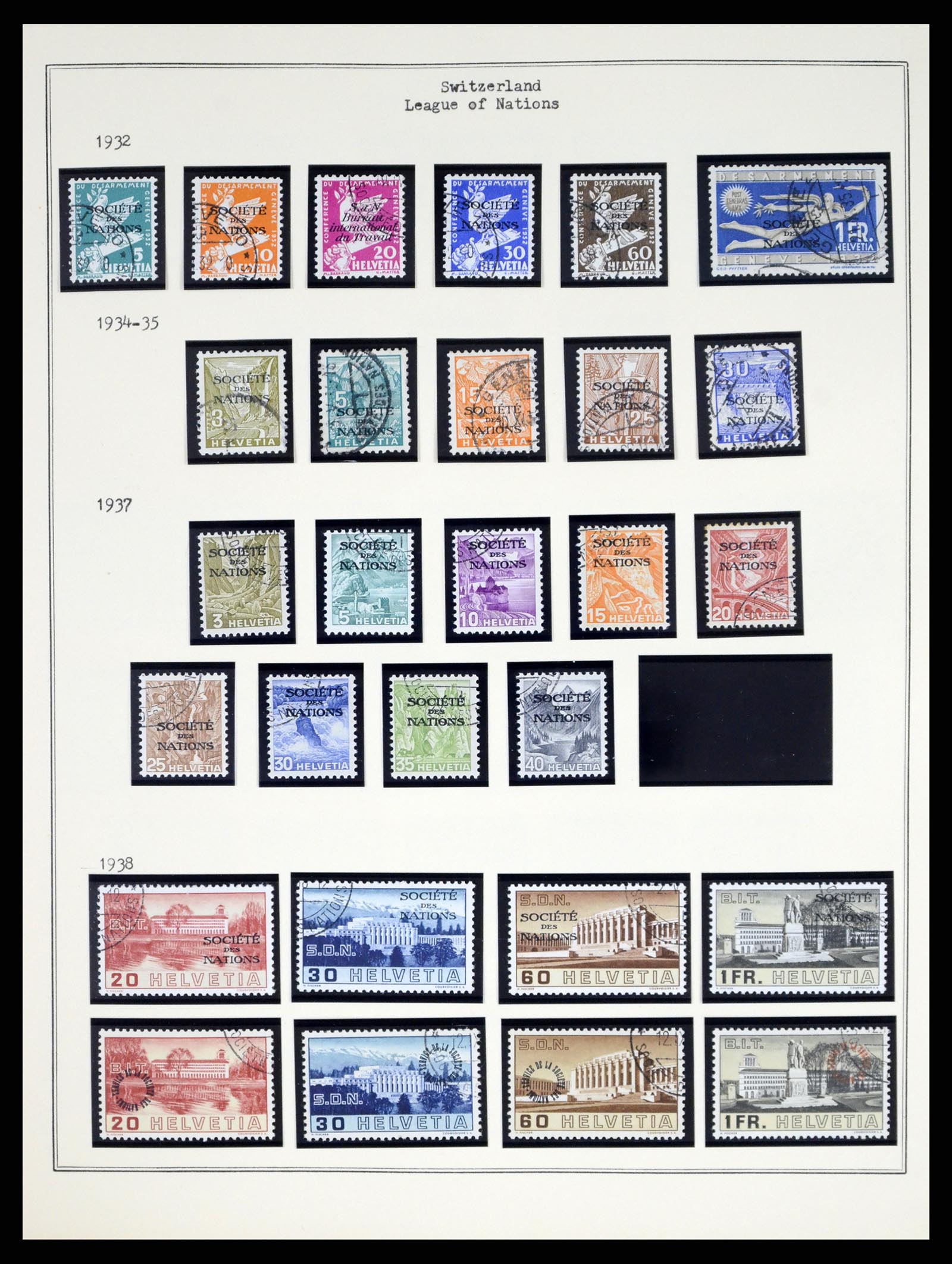 37814 002 - Postzegelverzameling 37814 Zwitserland dienst 1922-1989.