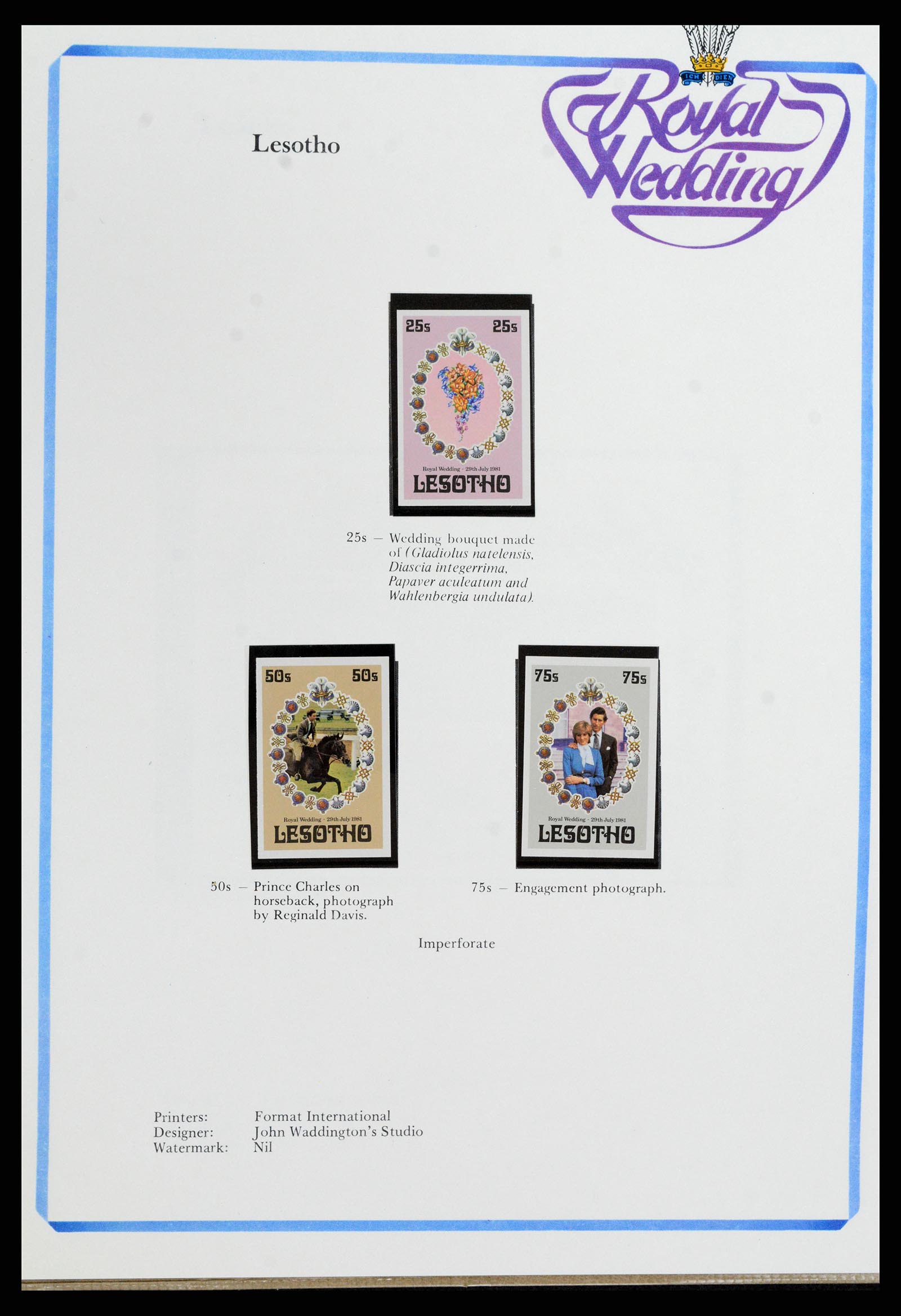 37818 288 - Stamp Collection 37818 Royal Wedding 1981.