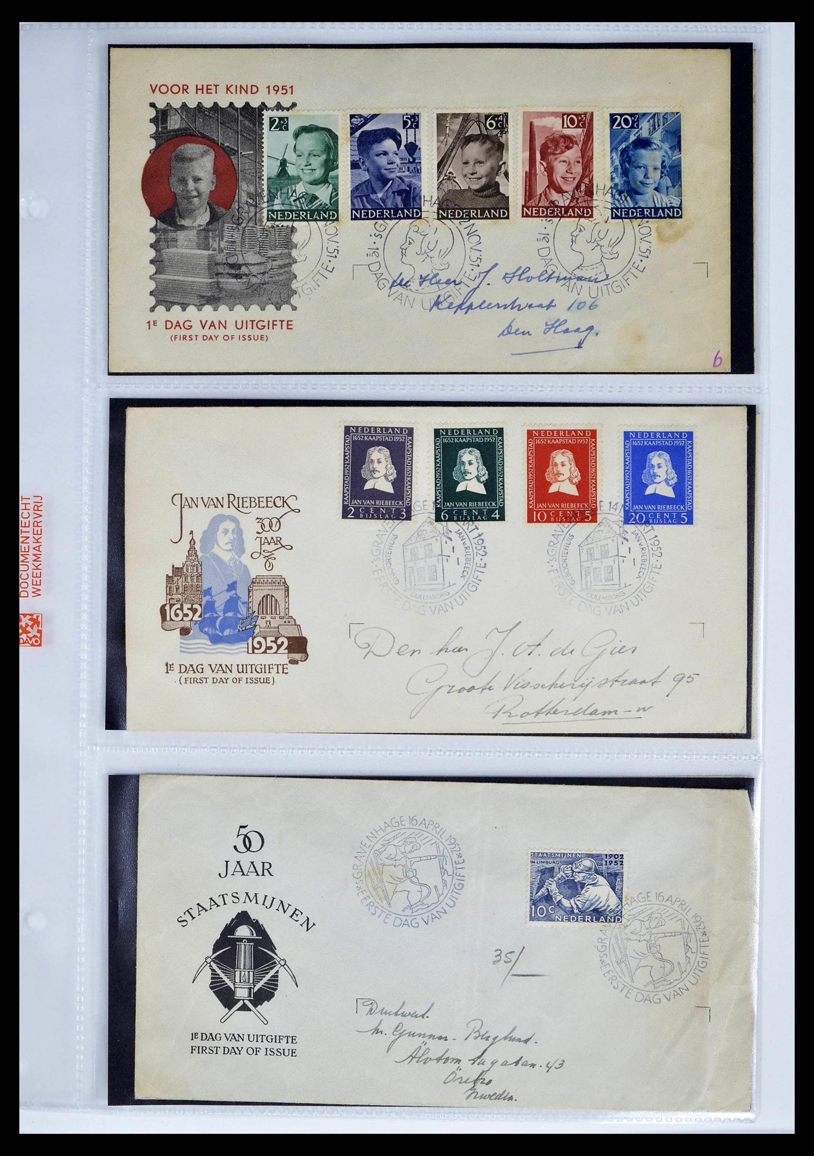 37821 0004 - Postzegelverzameling 37821 Nederland FDC's 1950-2012.