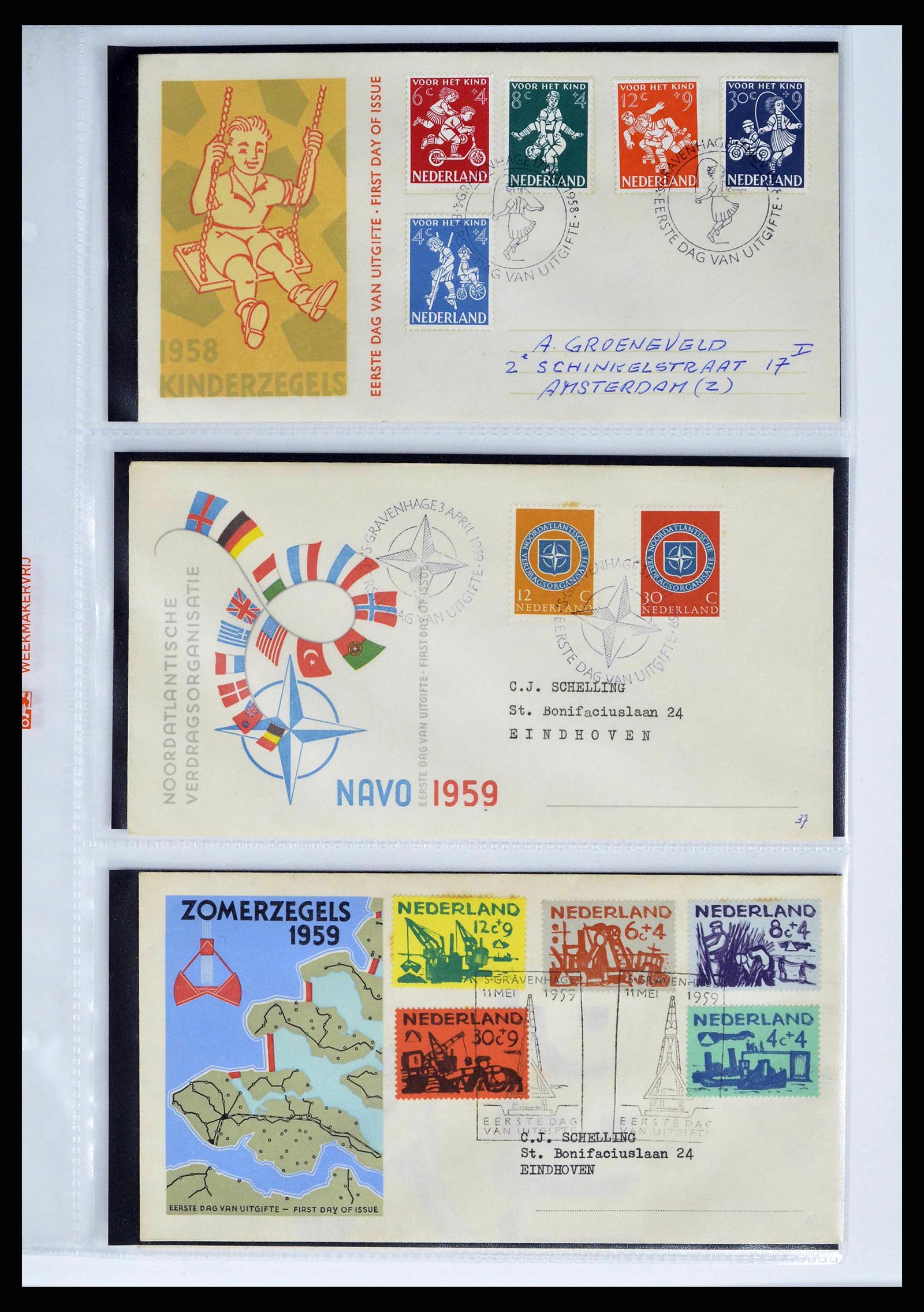 37821 0014 - Postzegelverzameling 37821 Nederland FDC's 1950-2012.