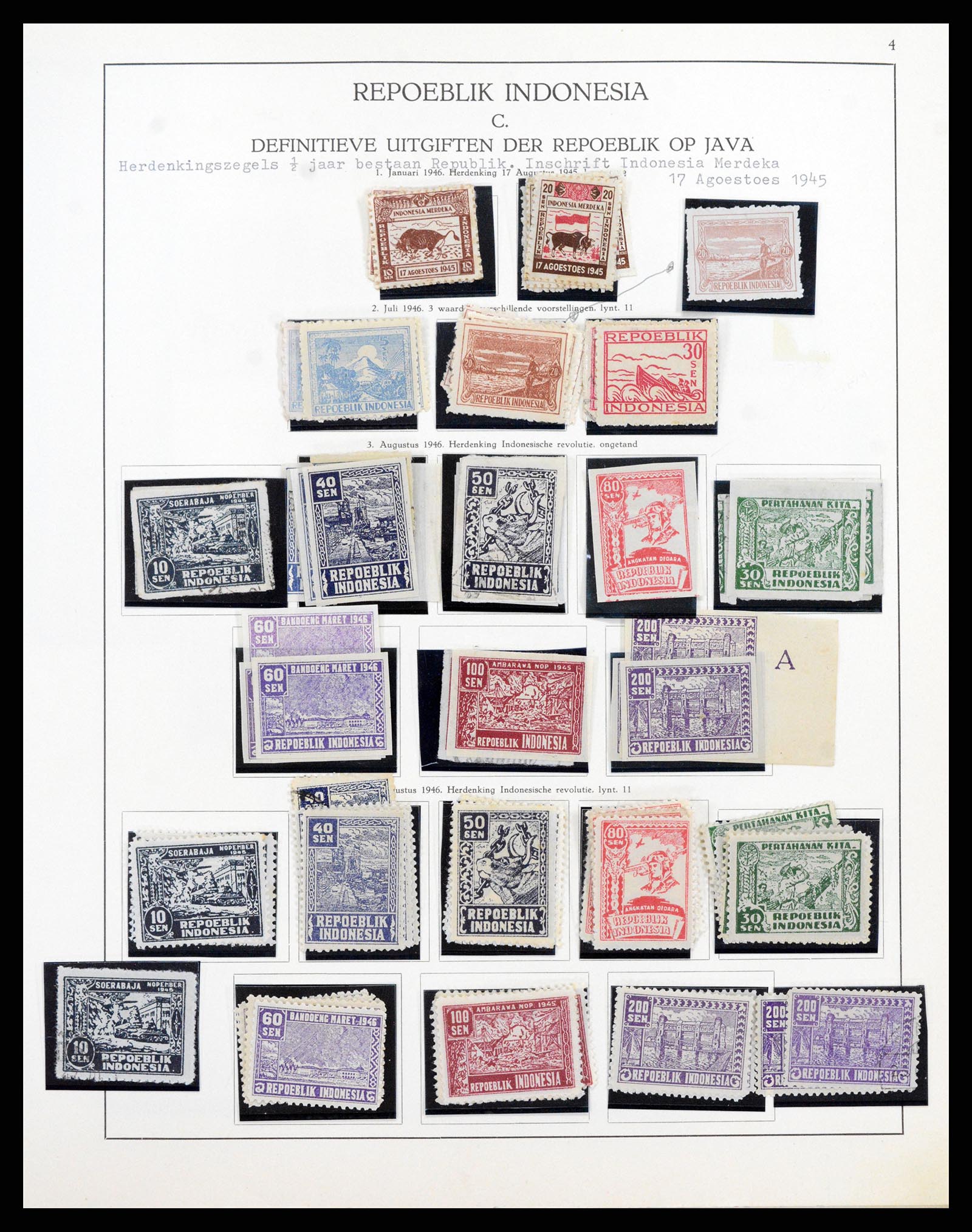 37825 013 - Stamp Collection 37825 Dutch Indies Japanese occupation/interim 1942-195