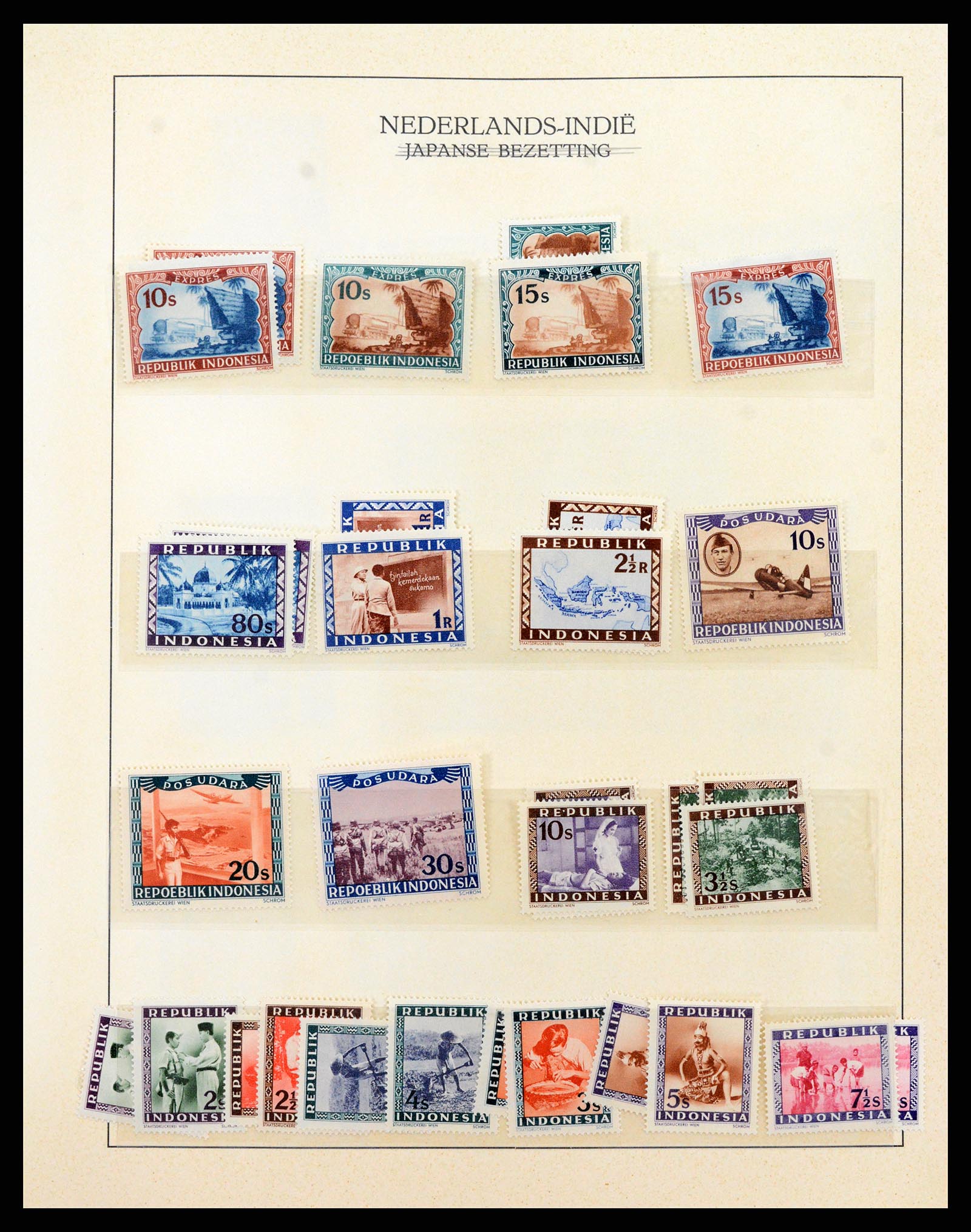 37825 055 - Postzegelverzameling 37825 Nederlands Indië Jap. Bezetting/interim 19