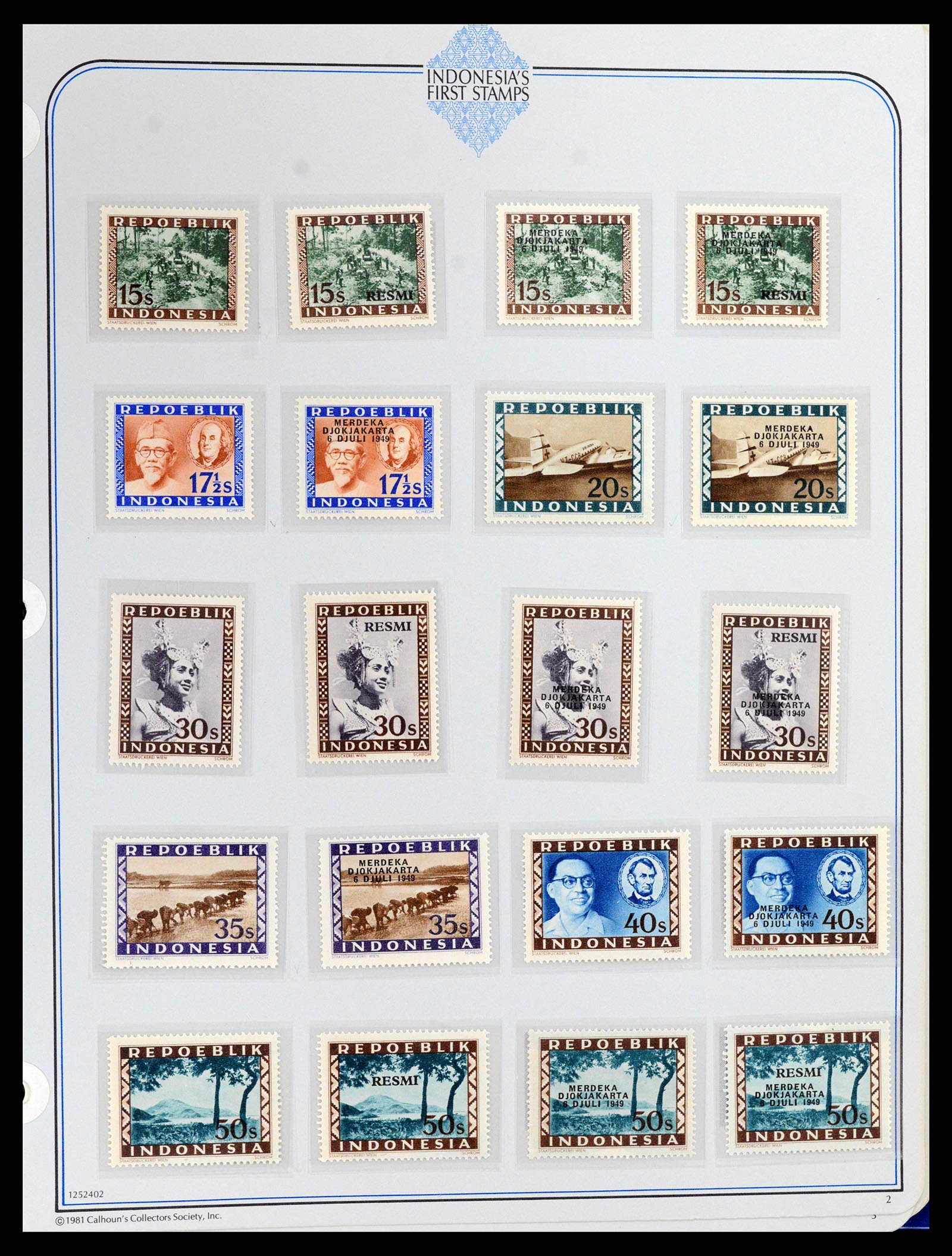 37826 002 - Stamp Collection 37826 Indonesia Vienna printings 1947-1949.