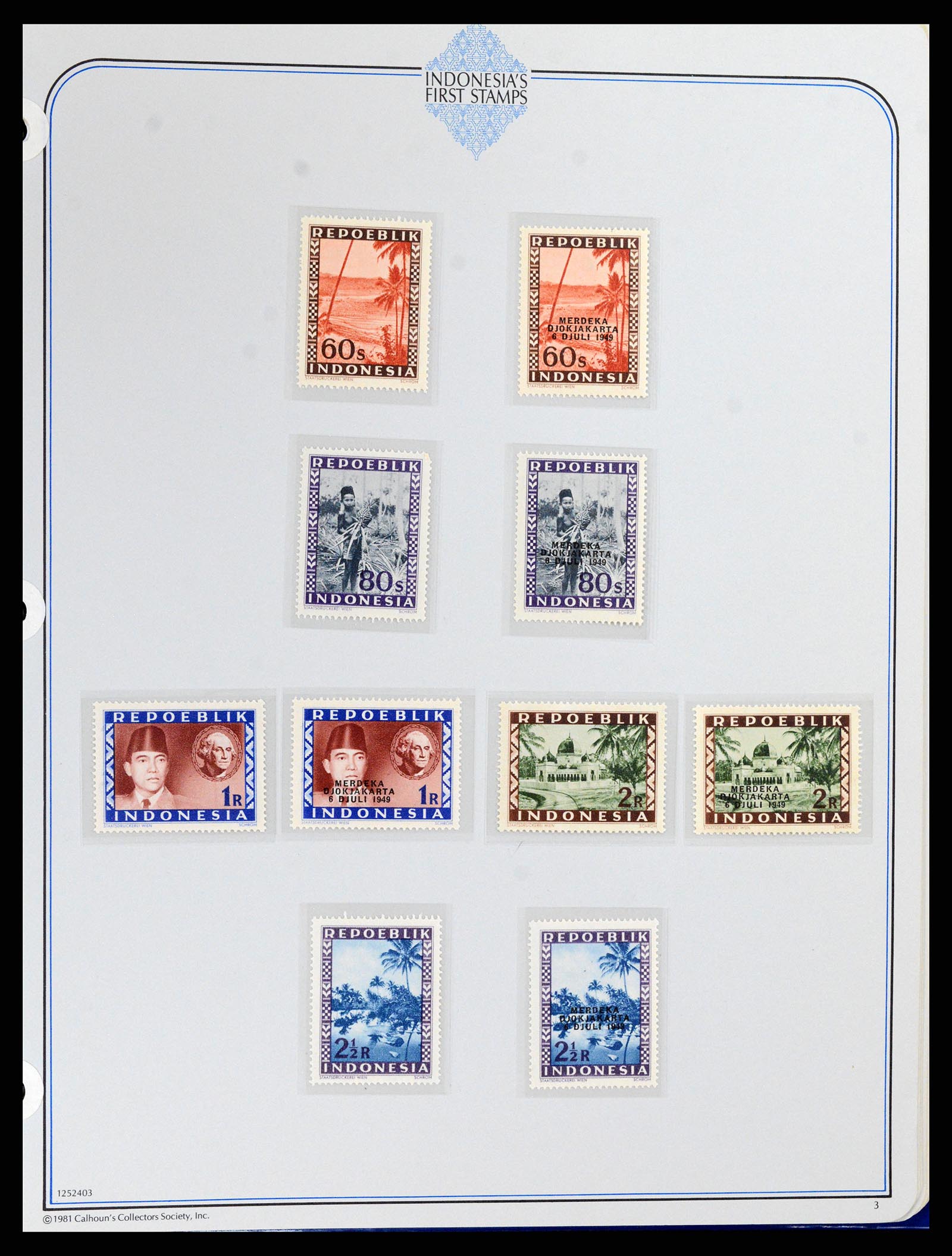 37826 003 - Postzegelverzameling 37826 Indonesië Weense drukken 1947-1949.