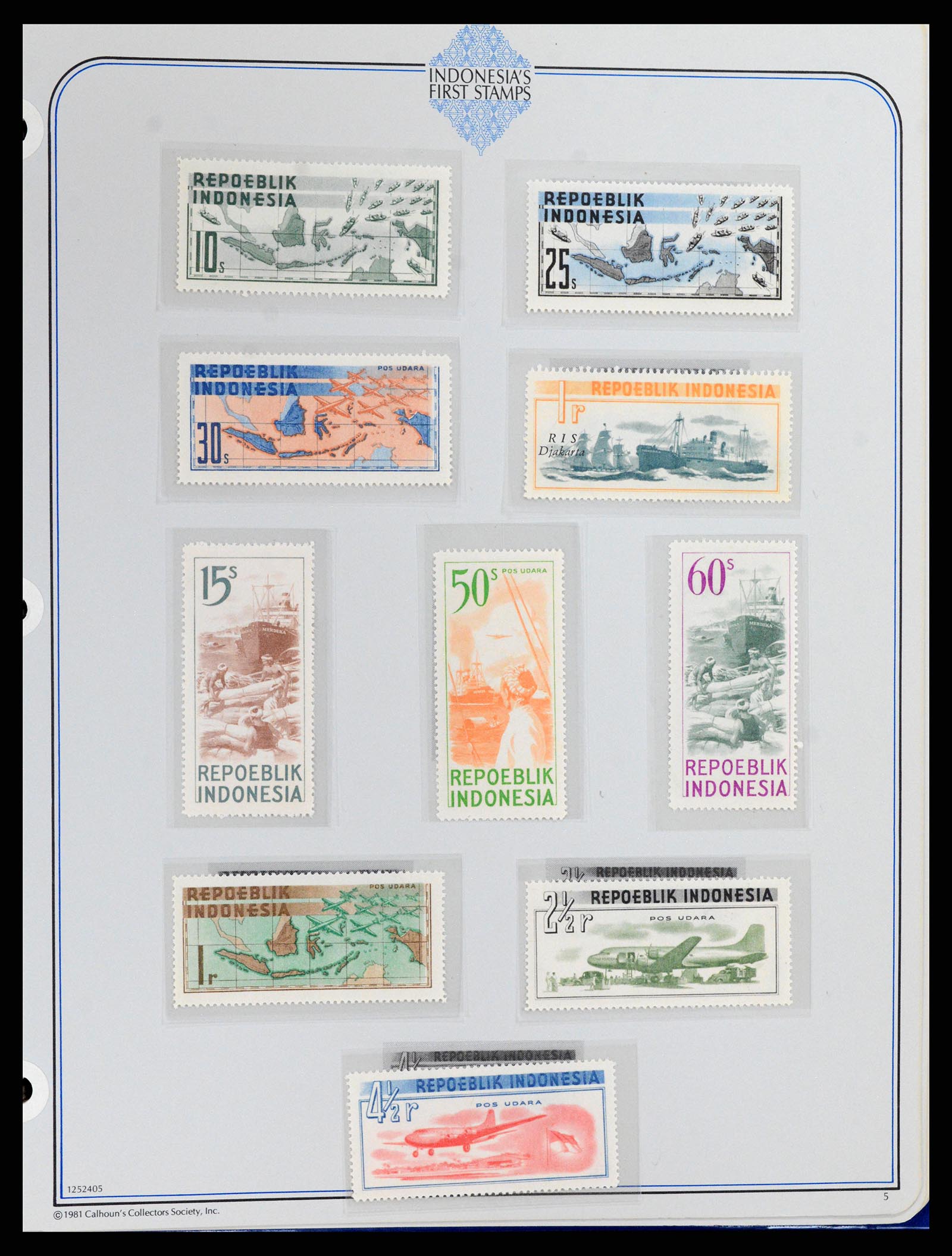 37826 005 - Postzegelverzameling 37826 Indonesië Weense drukken 1947-1949.