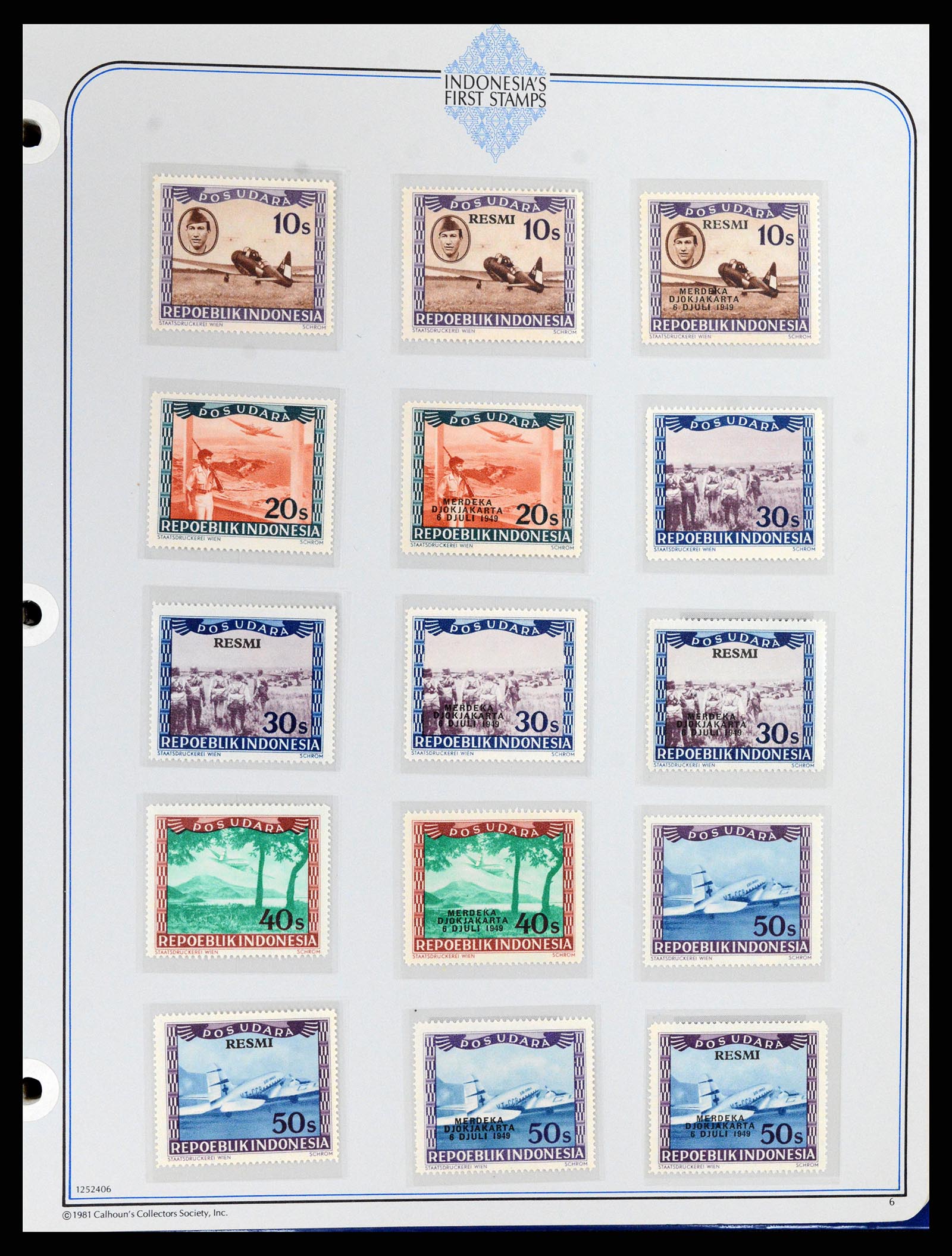 37826 006 - Postzegelverzameling 37826 Indonesië Weense drukken 1947-1949.