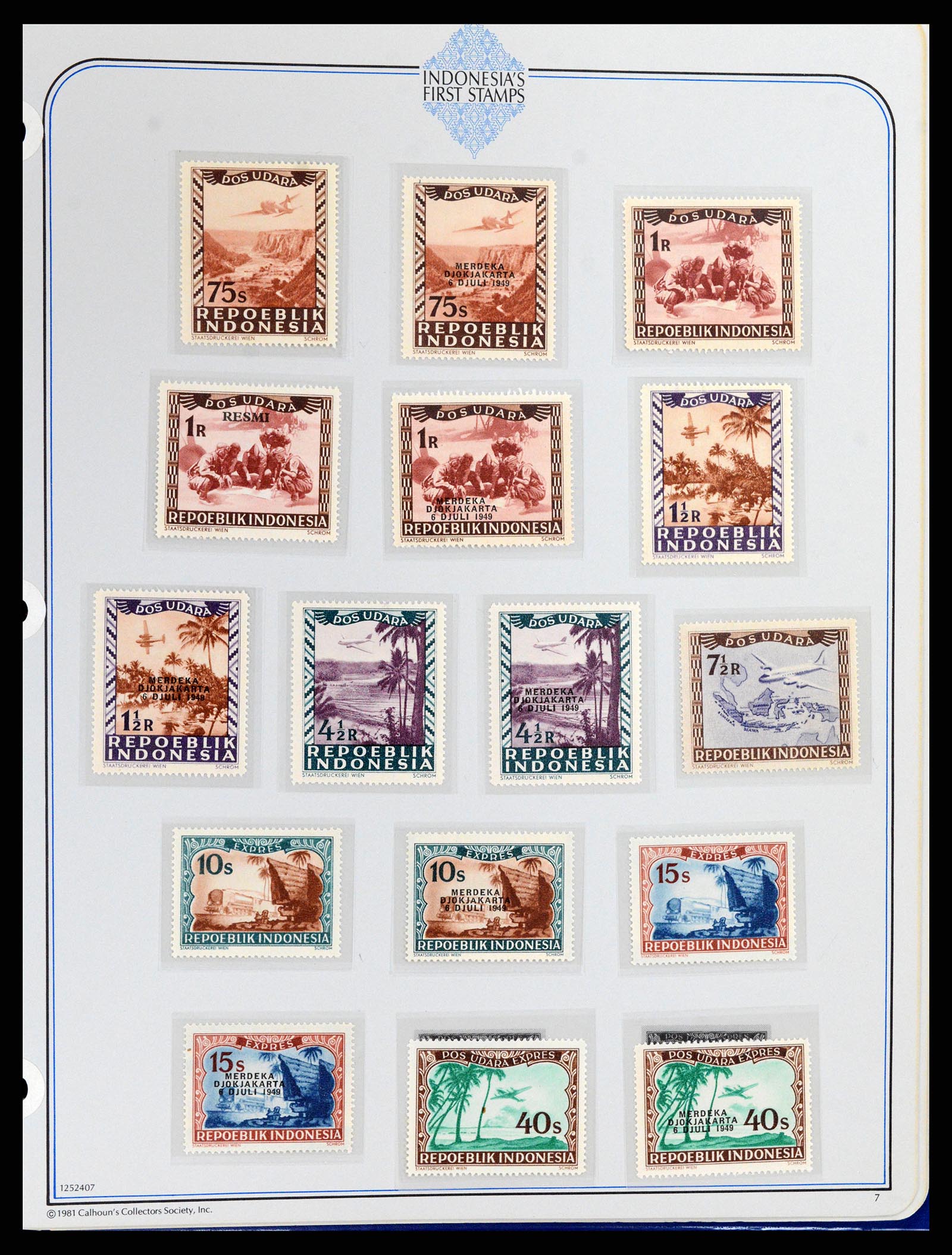 37826 007 - Postzegelverzameling 37826 Indonesië Weense drukken 1947-1949.