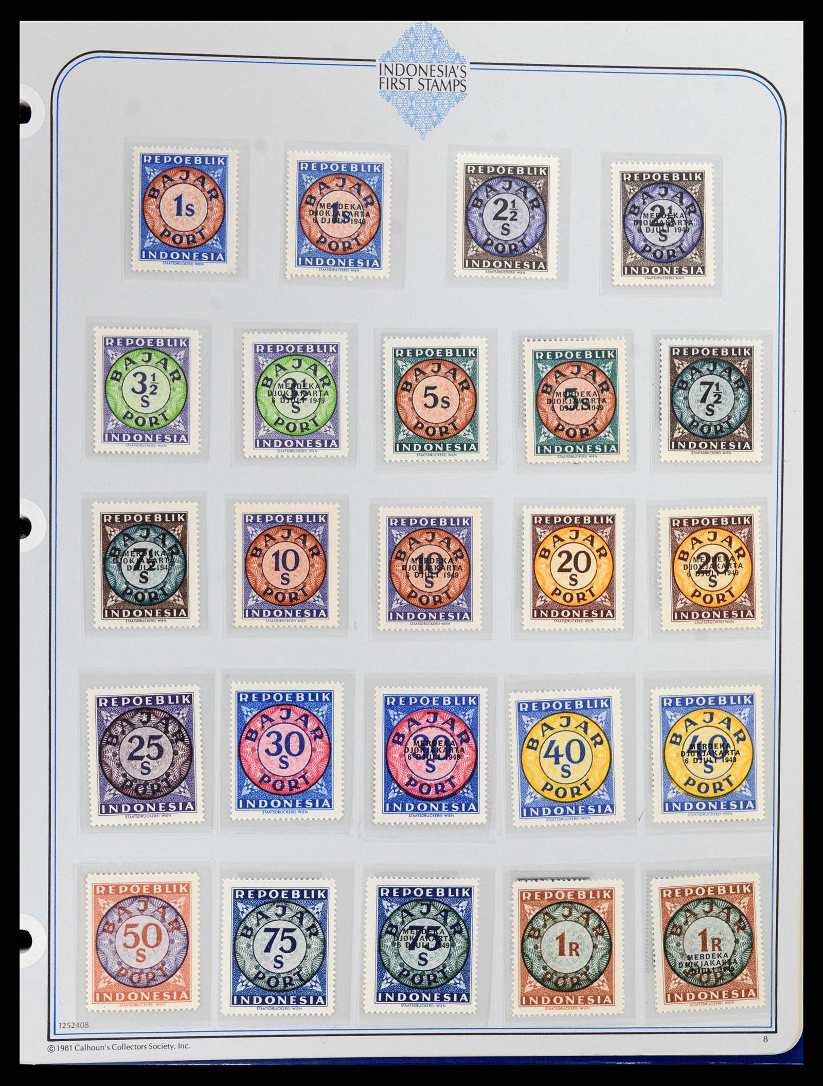 37826 008 - Postzegelverzameling 37826 Indonesië Weense drukken 1947-1949.