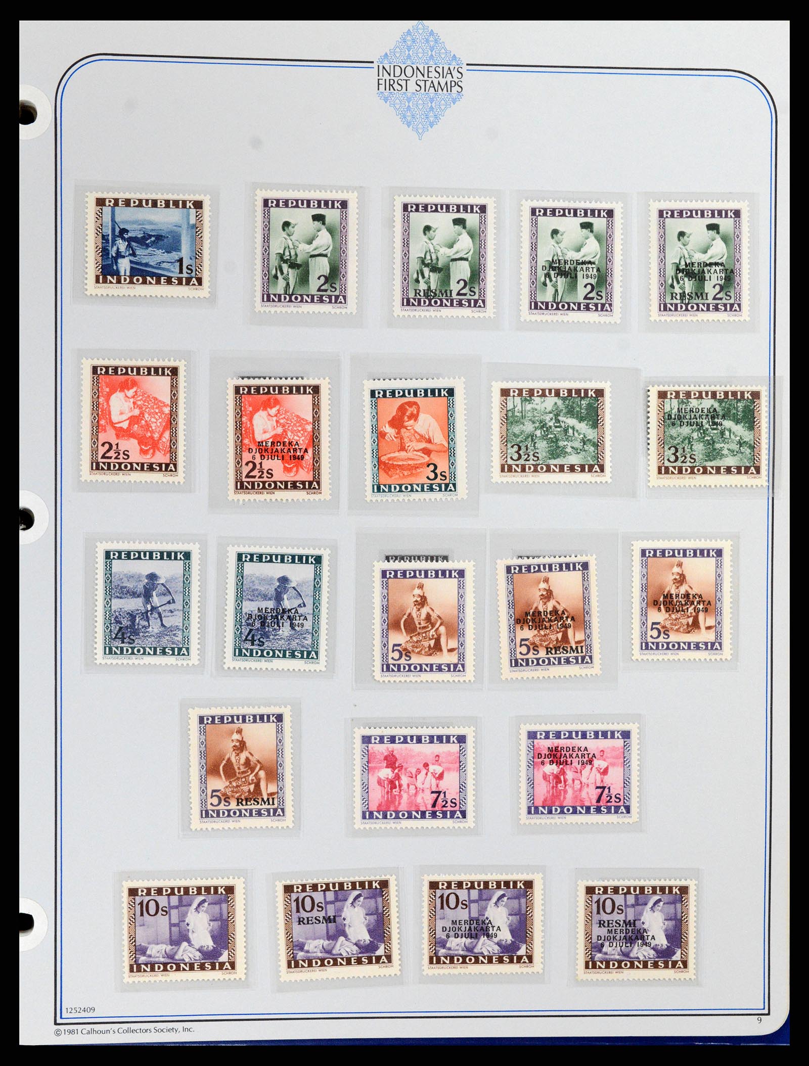37826 009 - Stamp Collection 37826 Indonesia Vienna printings 1947-1949.