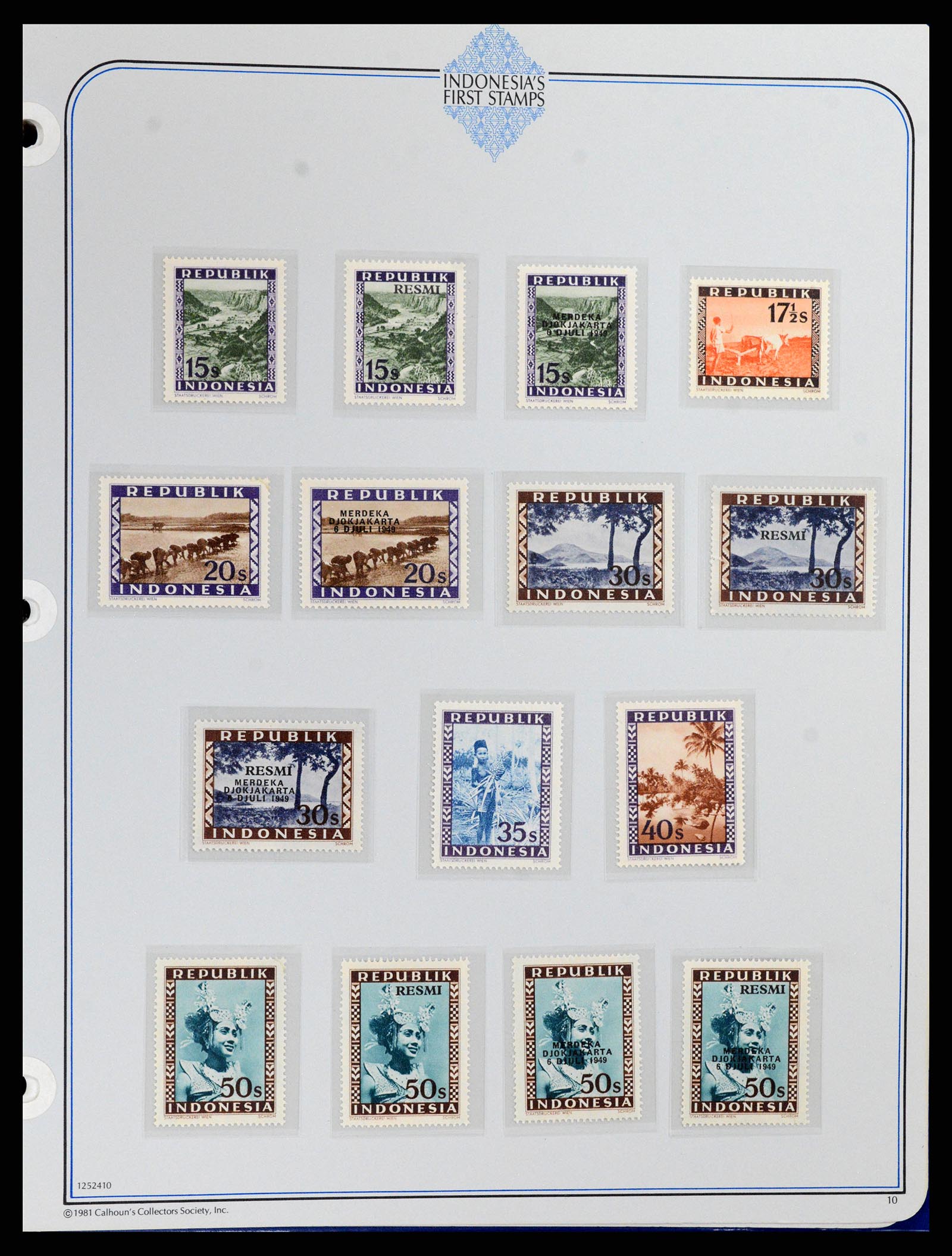 37826 010 - Postzegelverzameling 37826 Indonesië Weense drukken 1947-1949.