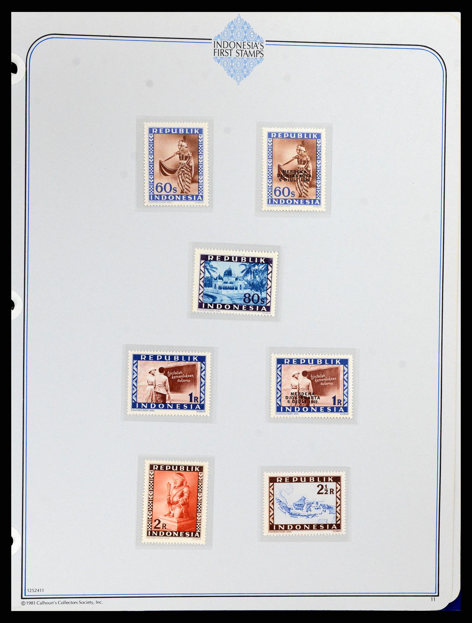 37826 011 - Postzegelverzameling 37826 Indonesië Weense drukken 1947-1949.
