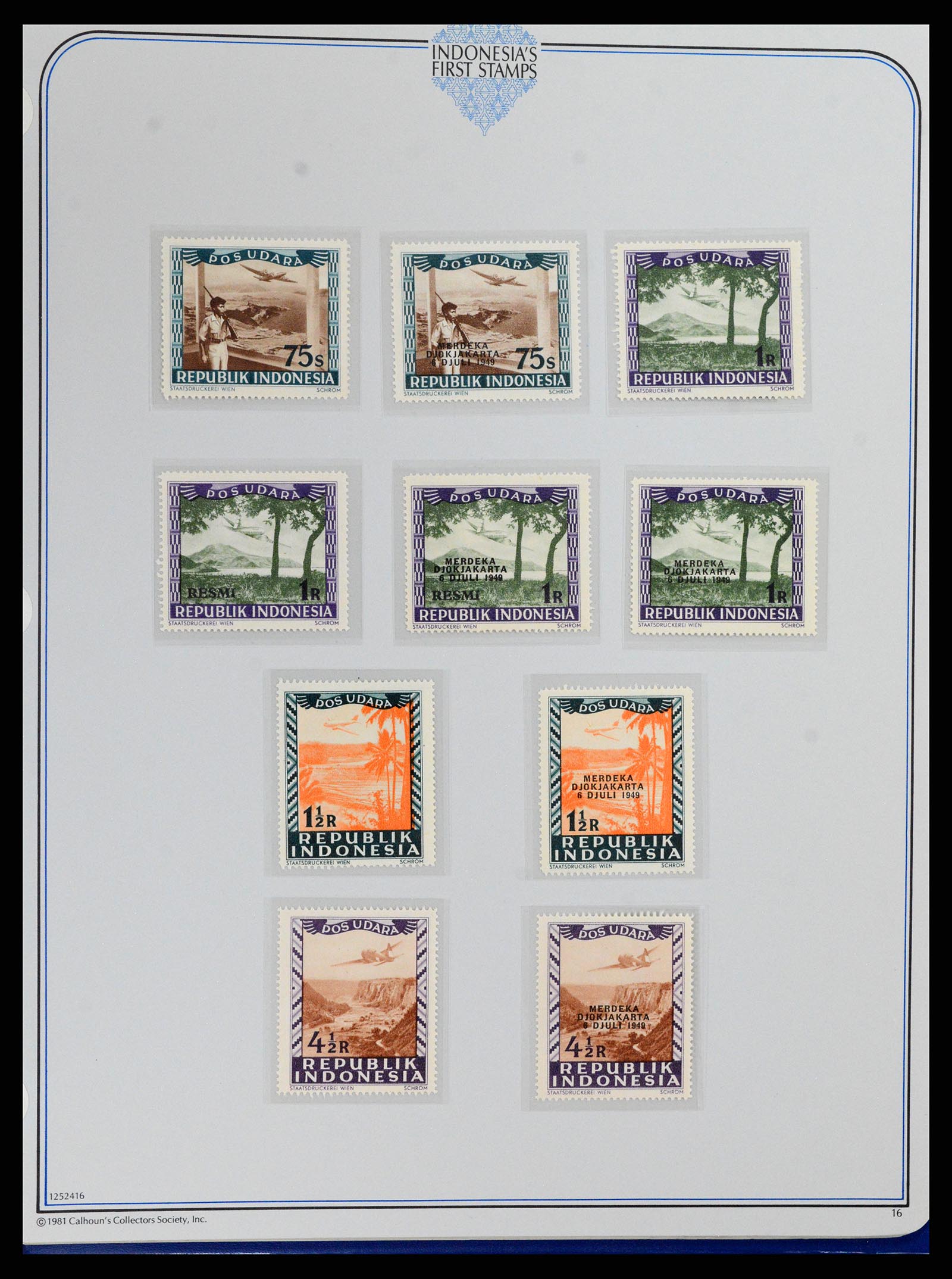 37826 016 - Stamp Collection 37826 Indonesia Vienna printings 1947-1949.