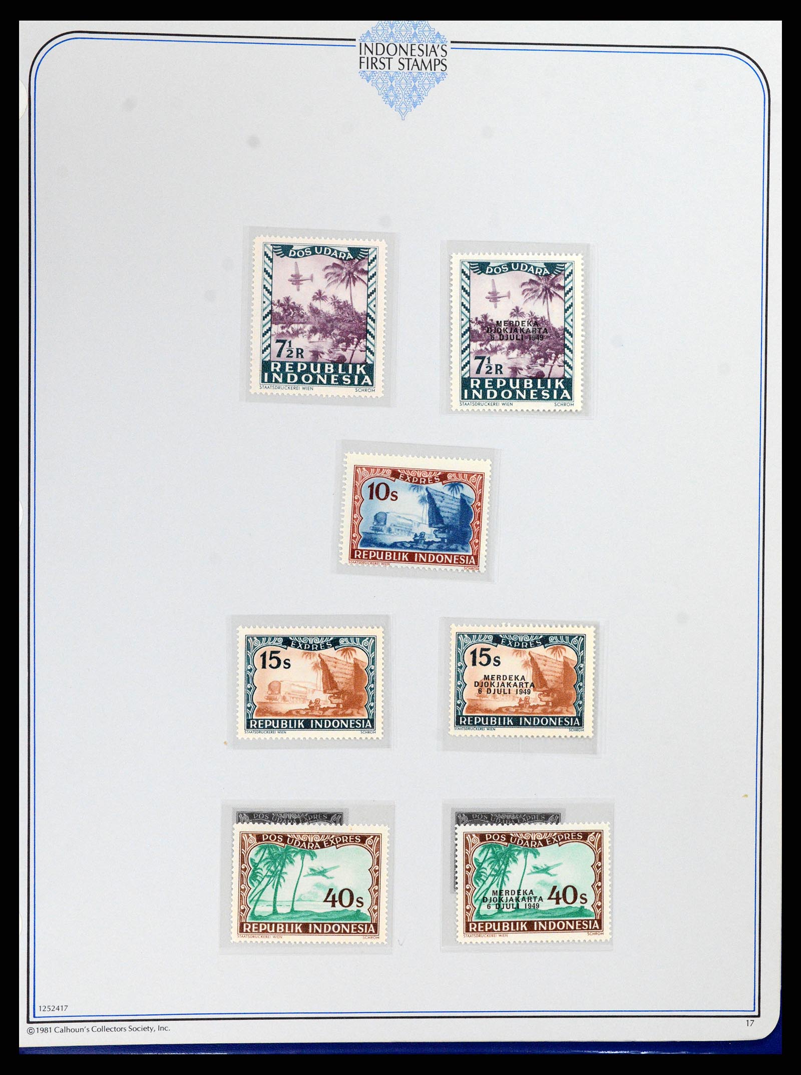 37826 017 - Postzegelverzameling 37826 Indonesië Weense drukken 1947-1949.