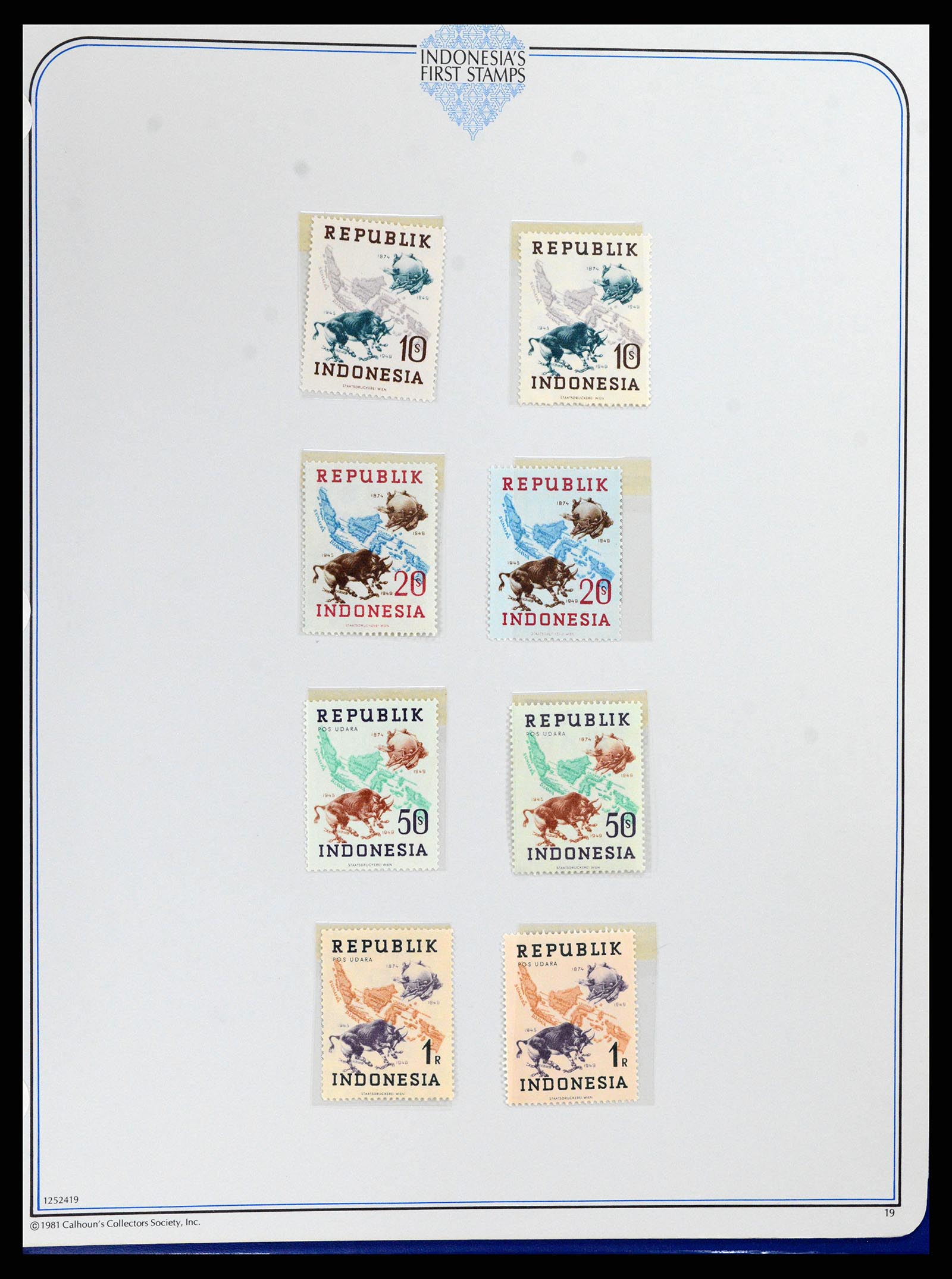 37826 019 - Postzegelverzameling 37826 Indonesië Weense drukken 1947-1949.