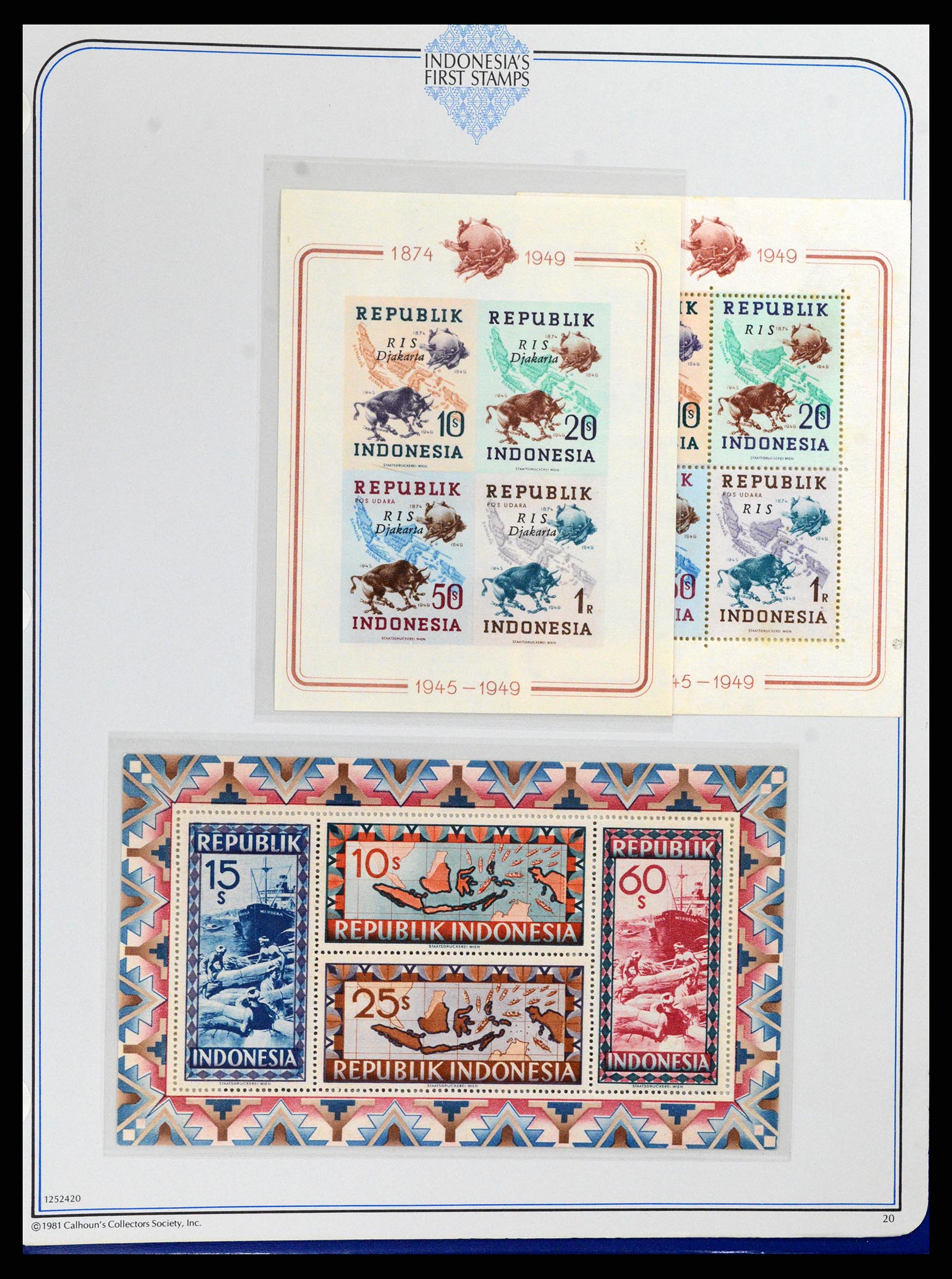 37826 020 - Postzegelverzameling 37826 Indonesië Weense drukken 1947-1949.