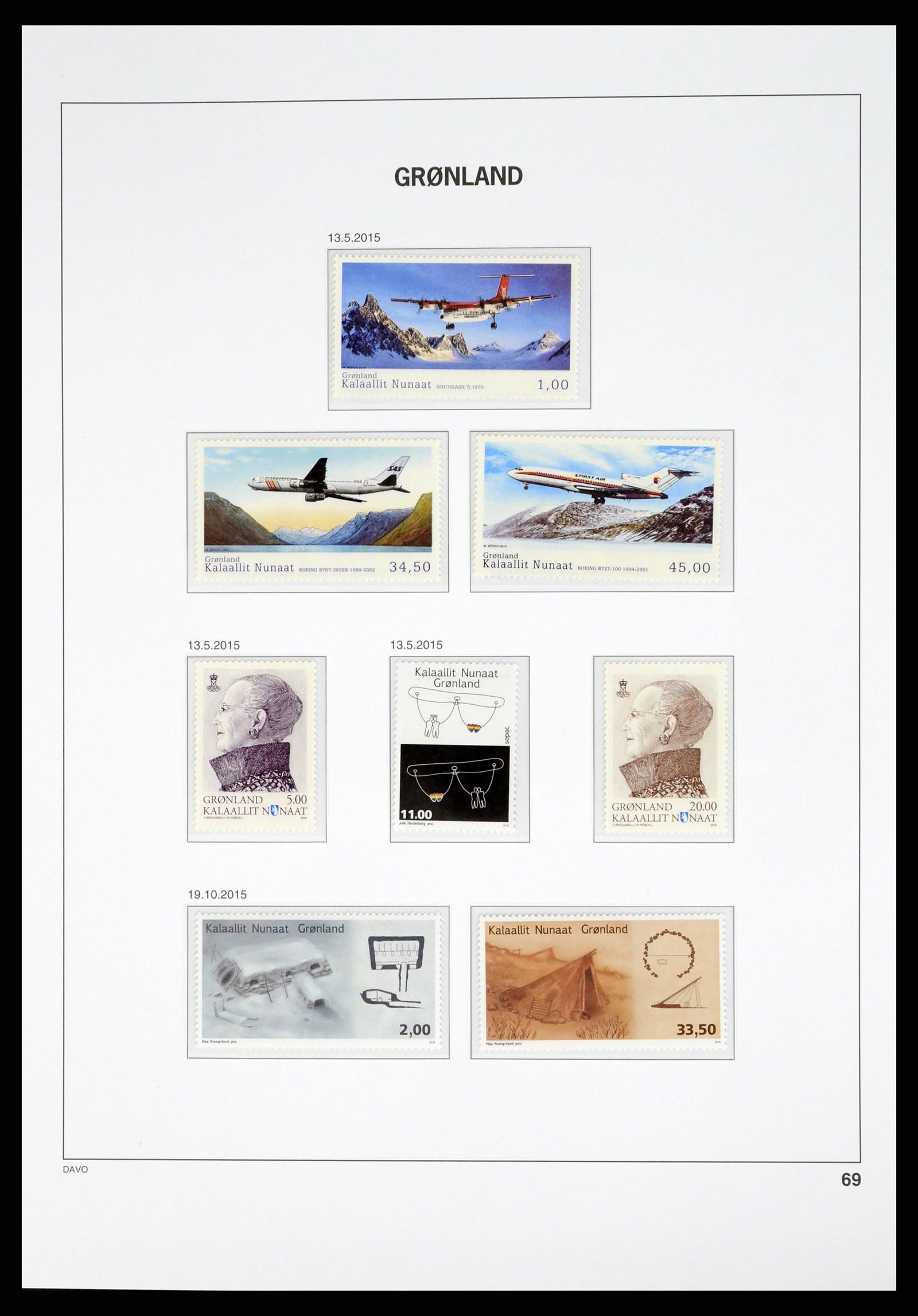 37829 136 - Stamp Collection 37829 Greenland 1905-2016.