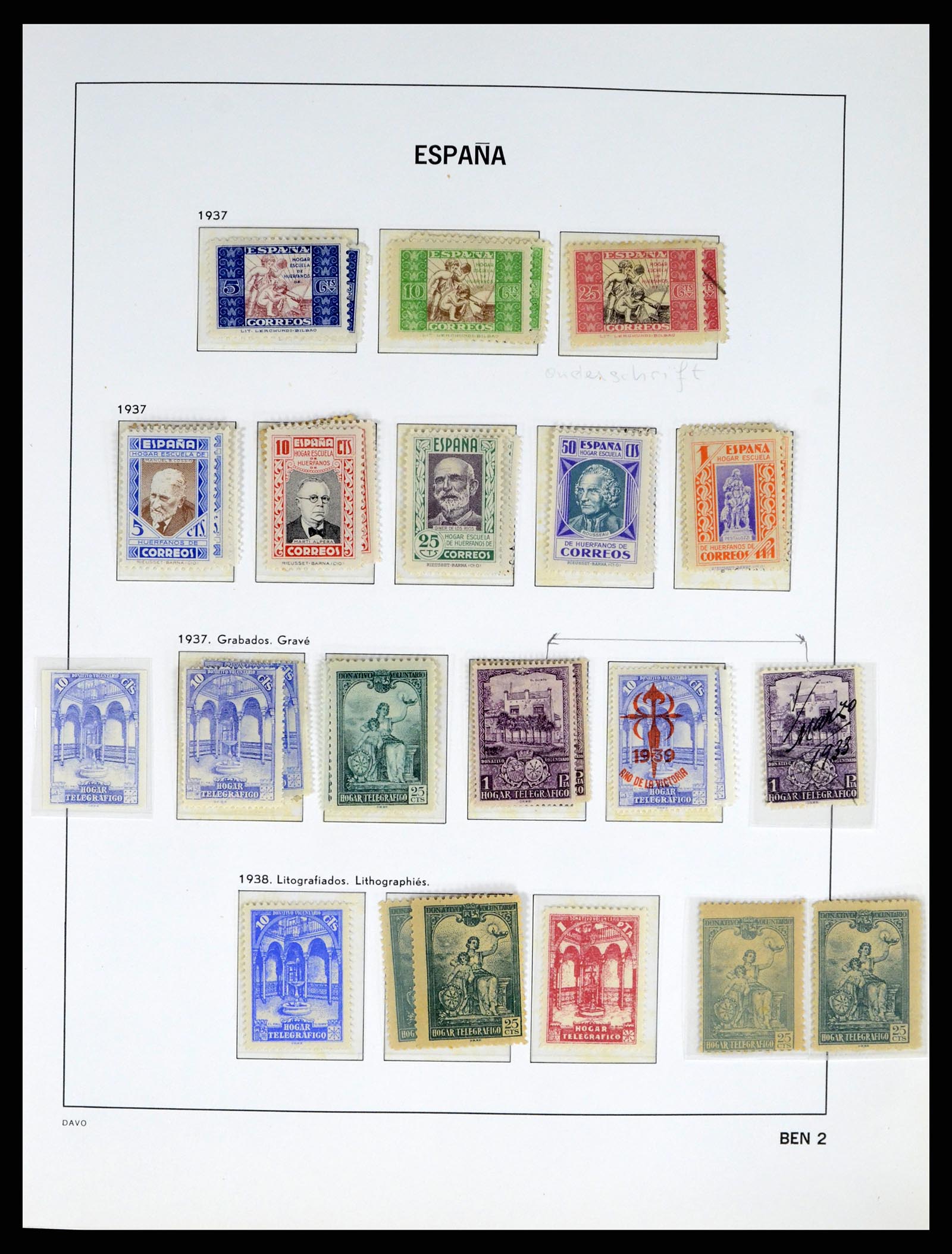 37837 002 - Postzegelverzameling 37837 Spaanse burgeroorlog en lokaalpost 1893-19