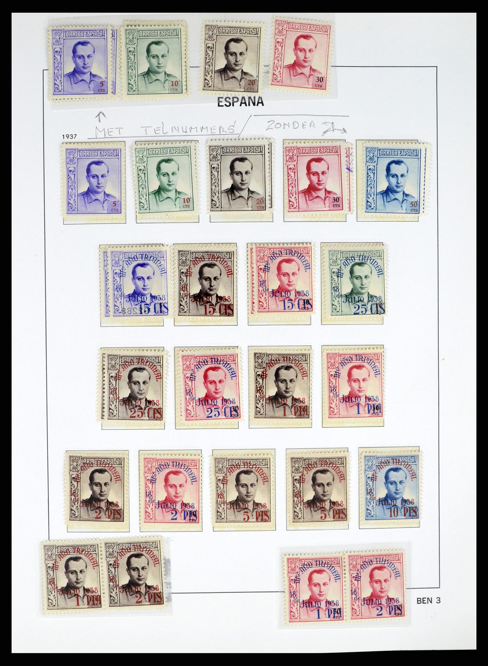 37837 004 - Postzegelverzameling 37837 Spaanse burgeroorlog en lokaalpost 1893-19